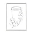 thumbnail image 1 of Stupell Industries Cold Hands Holding Cup Minimal Line Drawing Graphic Art White Framed Art Print Wall Art, 16x20, by Ziwei Li, 1 of 7