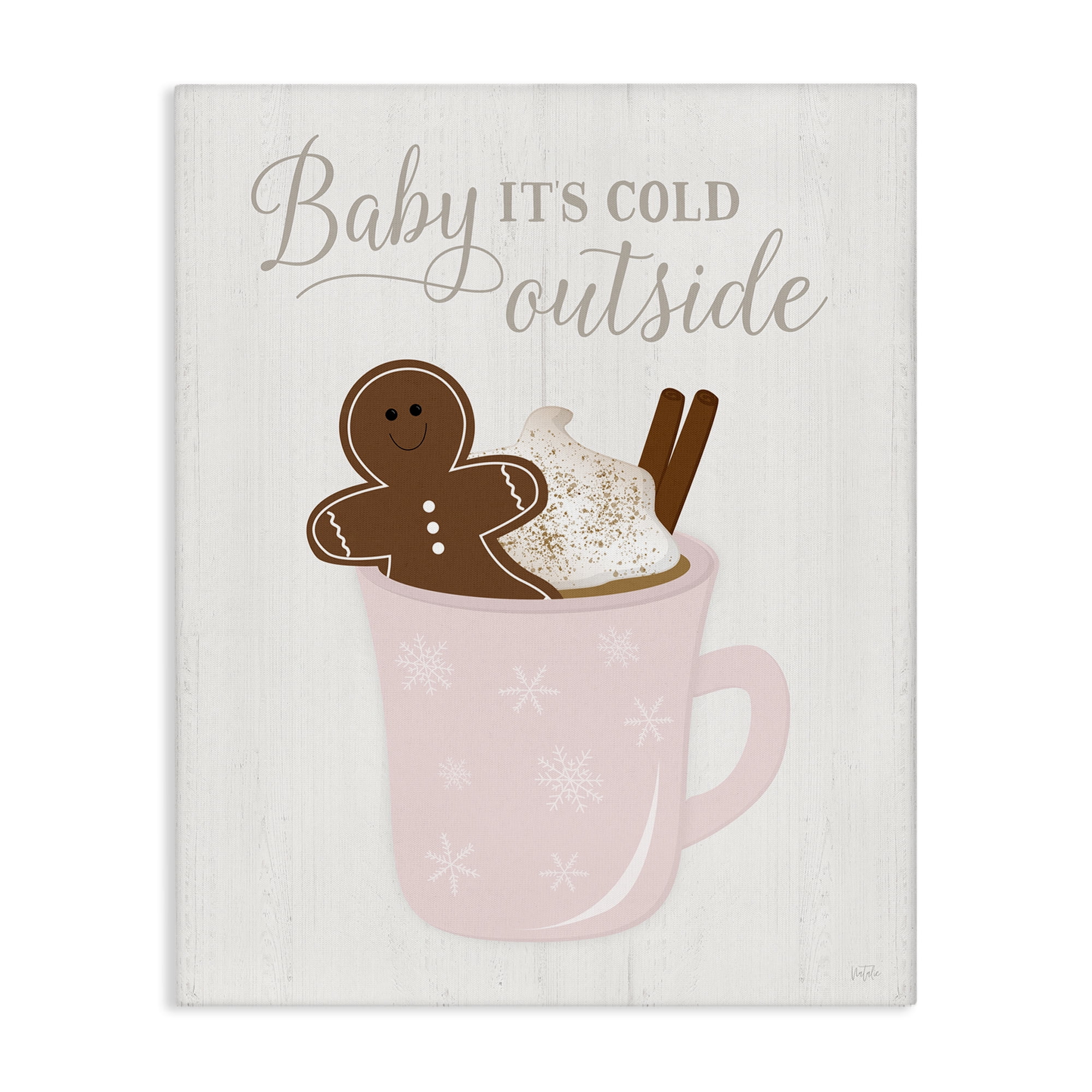 Stupell Industries Cold Outside Cocoa Holiday Painting Gallery Wrapped Canvas Art Prints Wall Art, 16 x 20