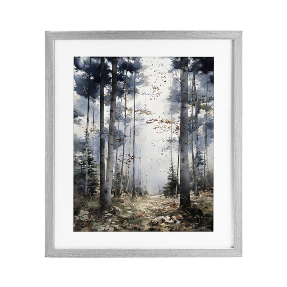 Stupell Industries Farmhouse Cold Woods Birch Forest Gray Framed Print Under Glass, 13 x 16, by Franklyn Gregory