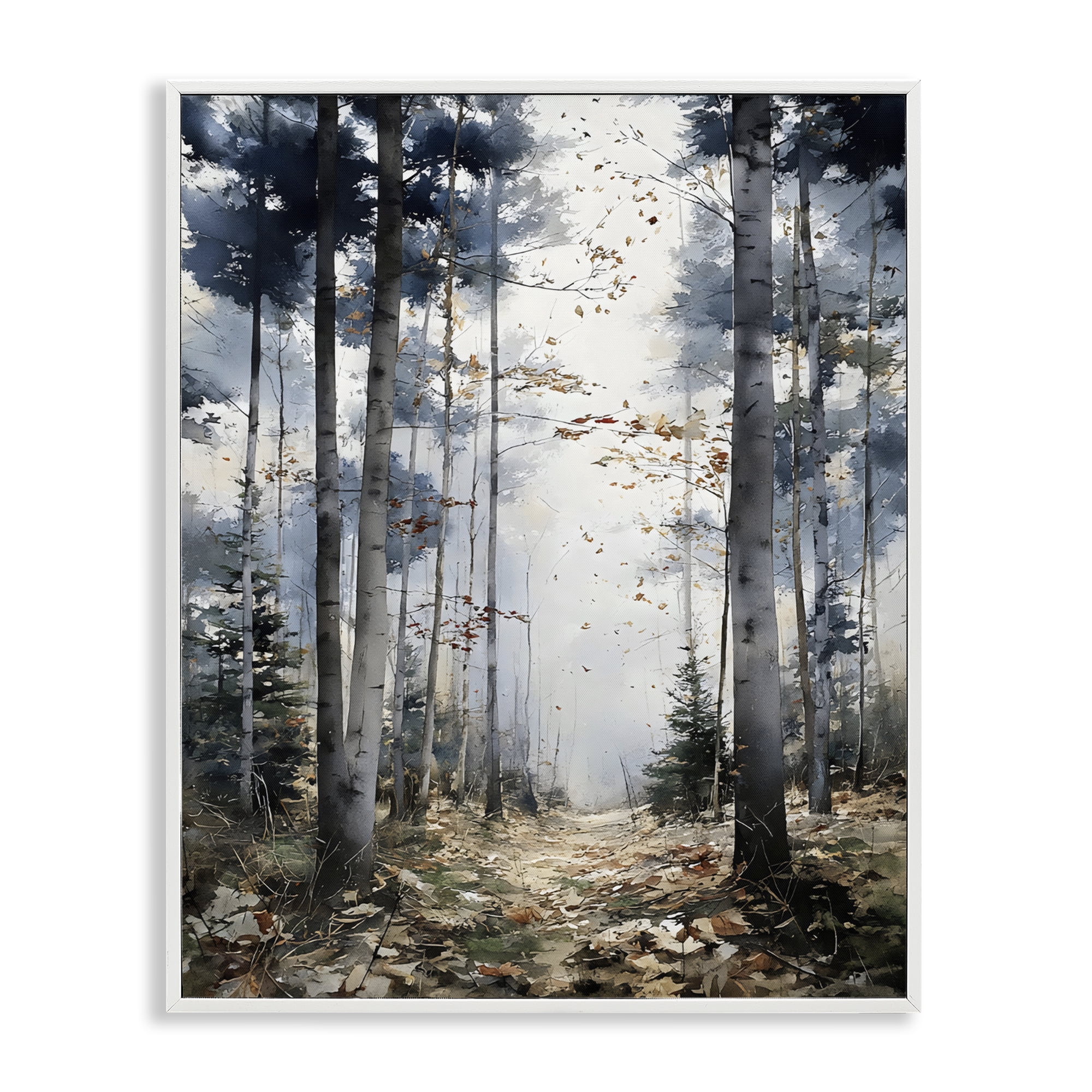 Stupell Industries Cold Woods Birch Forest White Framed Giclee Art, design by Franklyn Gregory
