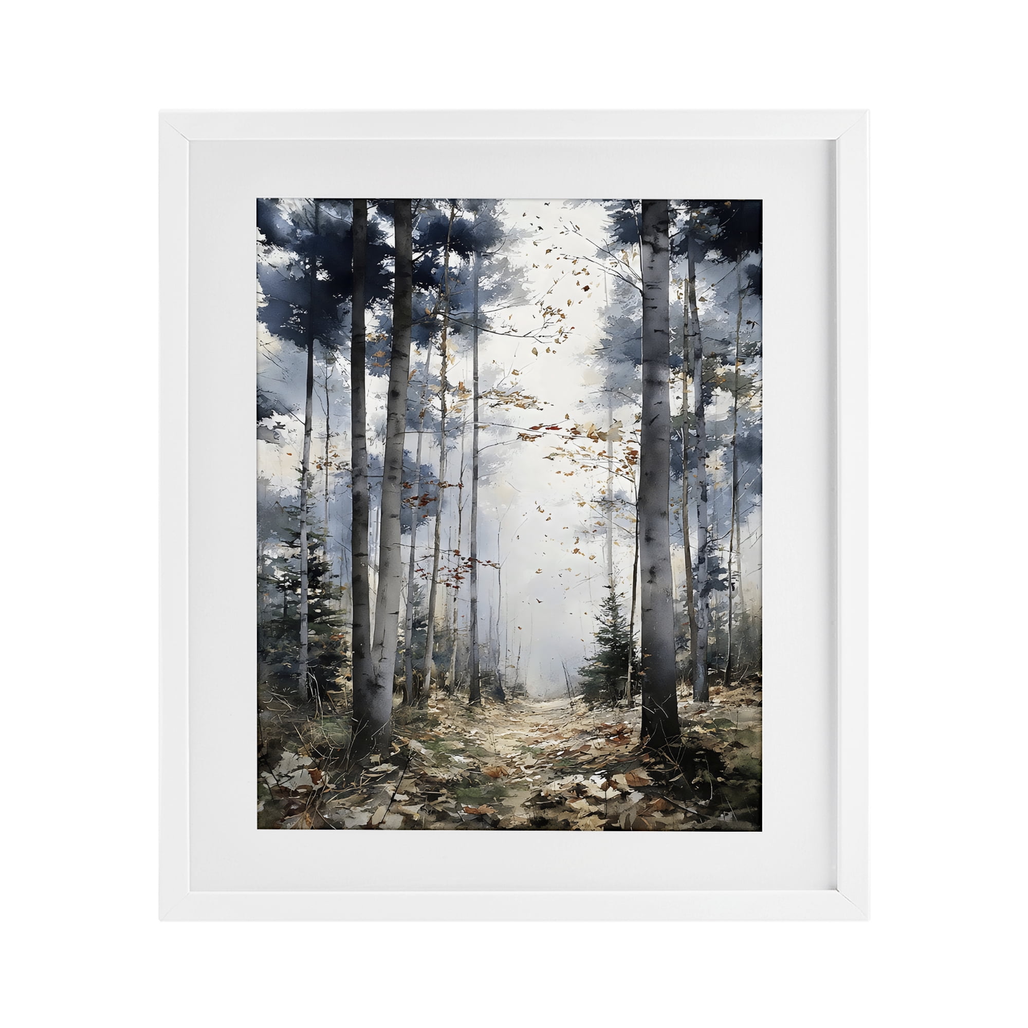 Stupell Industries Cold Woods Birch Forest White Framed Print Under Glass, design by Franklyn Gregory