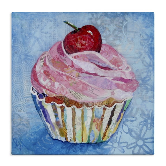 Stupell Industries Collage Patterned Cupcake Canvas Wall Art design by Lisa Morales, 17 x 17