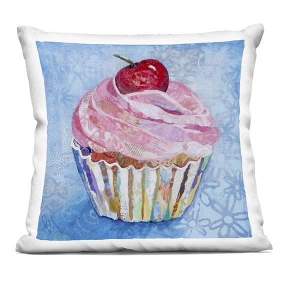 Stupell Industries Collage Patterned Cupcake Decorative Printed Throw Pillow design by Lisa Morales, 18 x 7 x 18