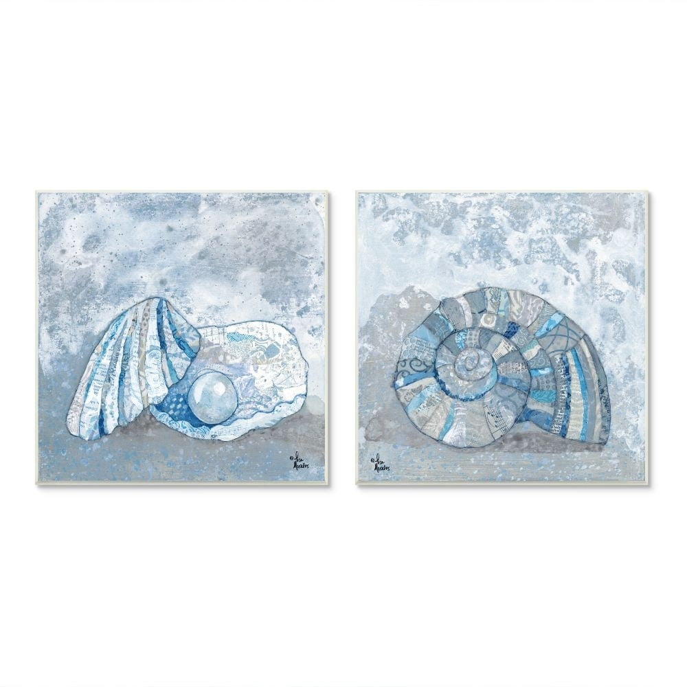 Stupell Industries Collage Patterned Seashells with Nautical Pearl Designed by Lisa Morales