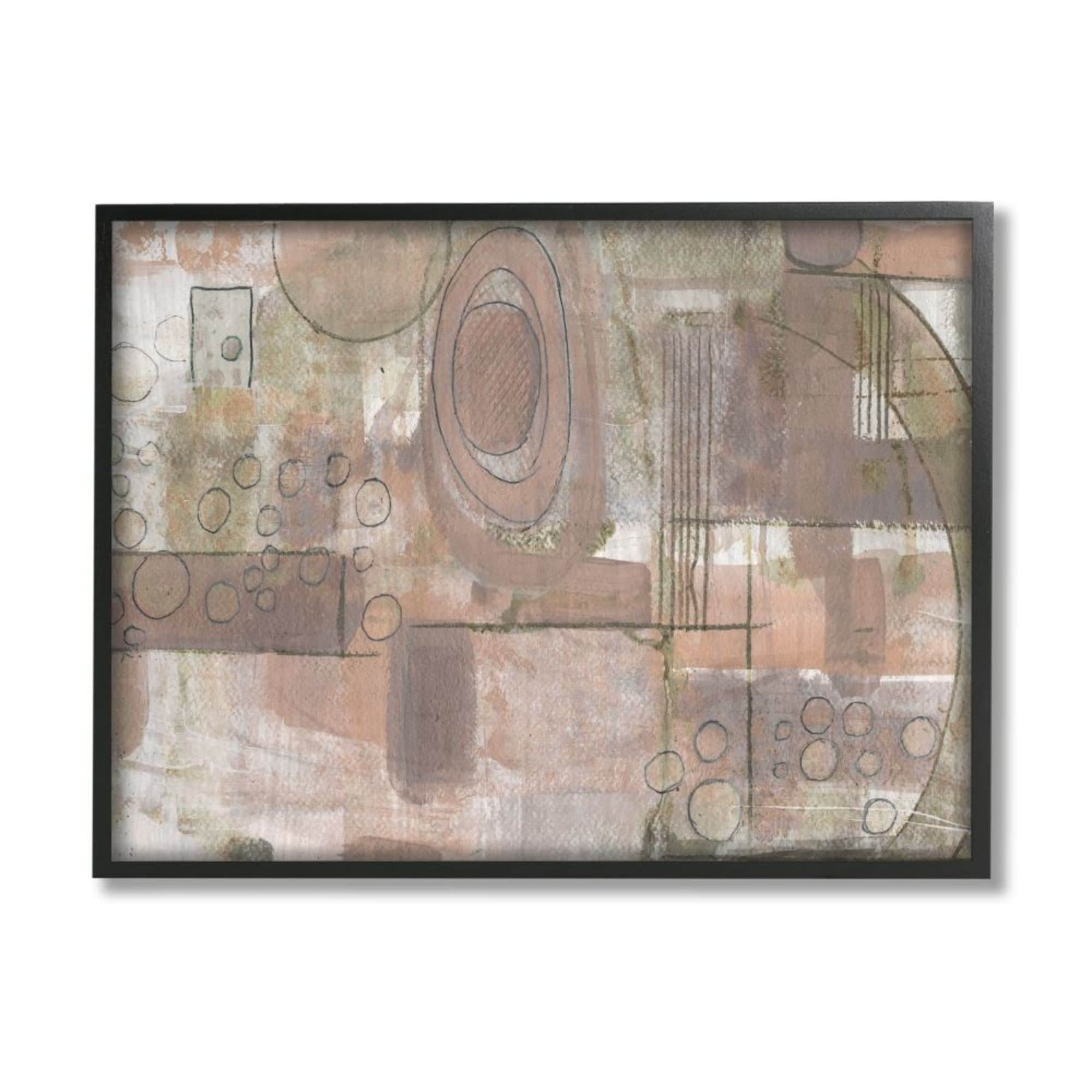 Stupell Industries Collage of Abstract Linework Green Brown Design Design by Smith Haynes