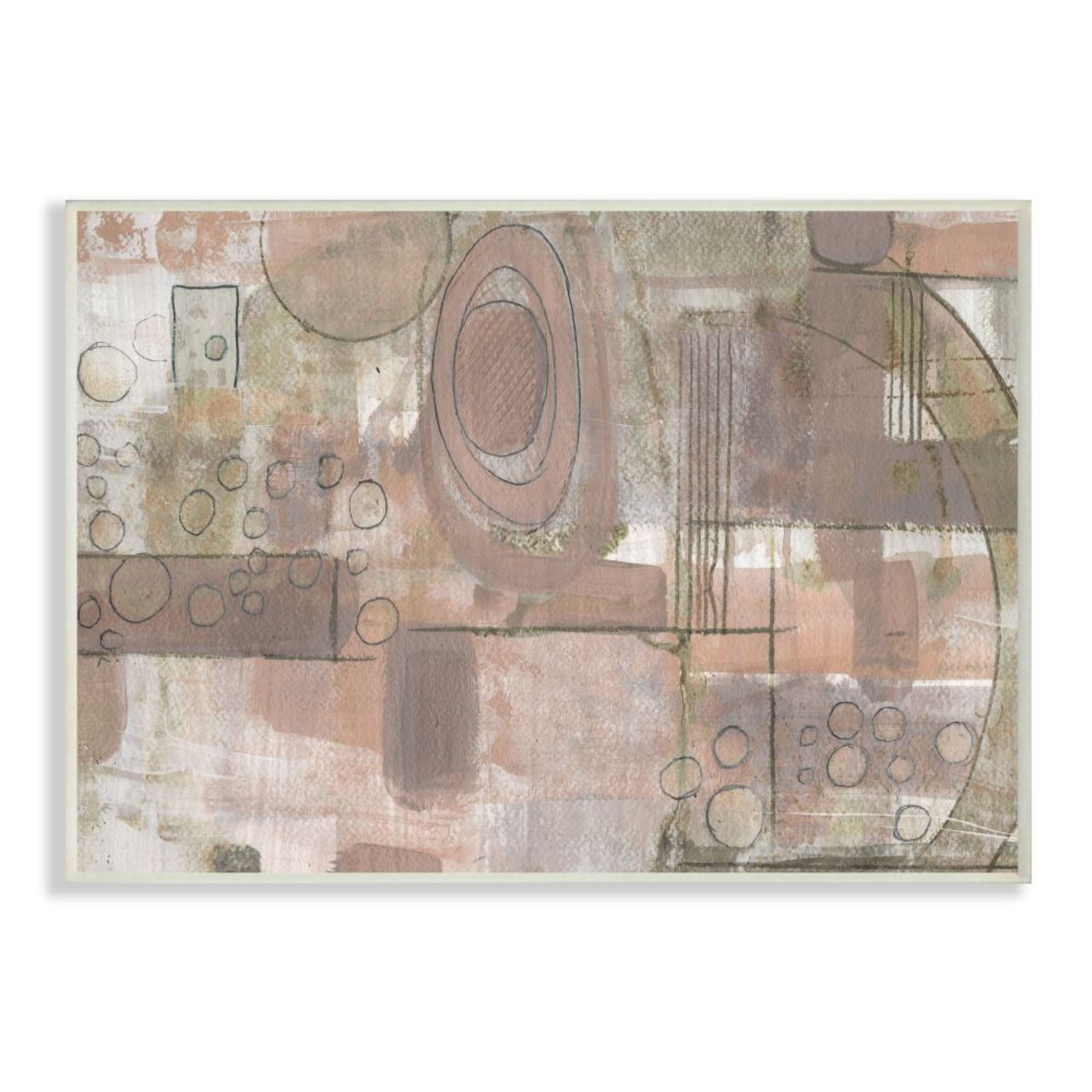 Stupell Industries Collage of Abstract Linework Green Brown Design Design by Smith Haynes