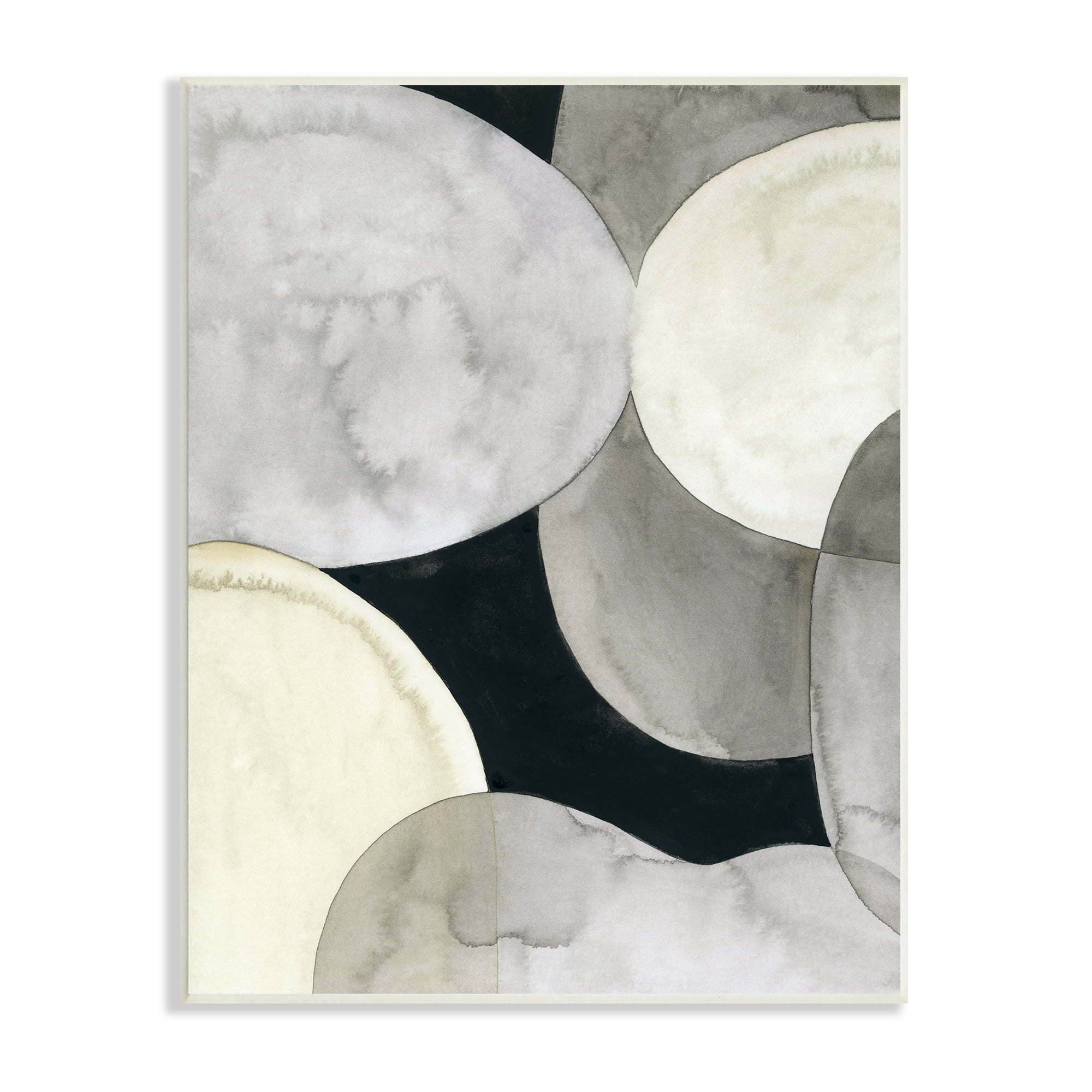 Stupell Industries Collage of Circular Shapes Opaque Layered Arrangement Abstract Painting Unframed Art Print Wall Art, 13 x 19