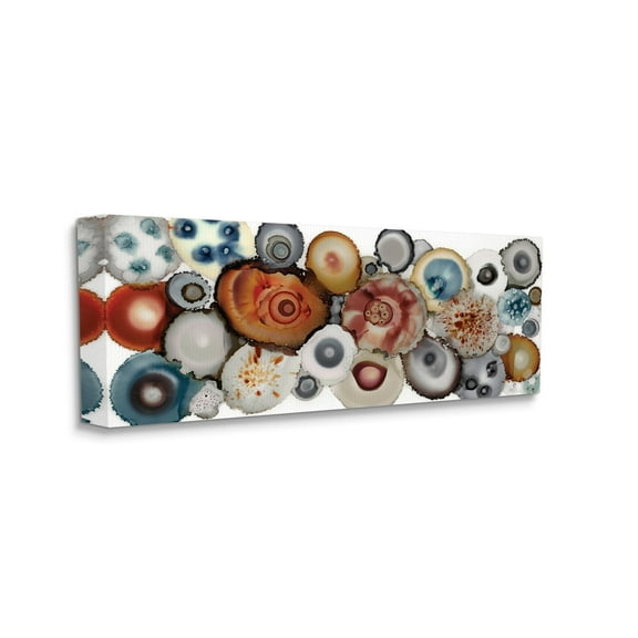 Stupell Industries Collage of Earth Geodes Natural Blue Brown Grey,20 x 48,Designed by Laura Van Horne