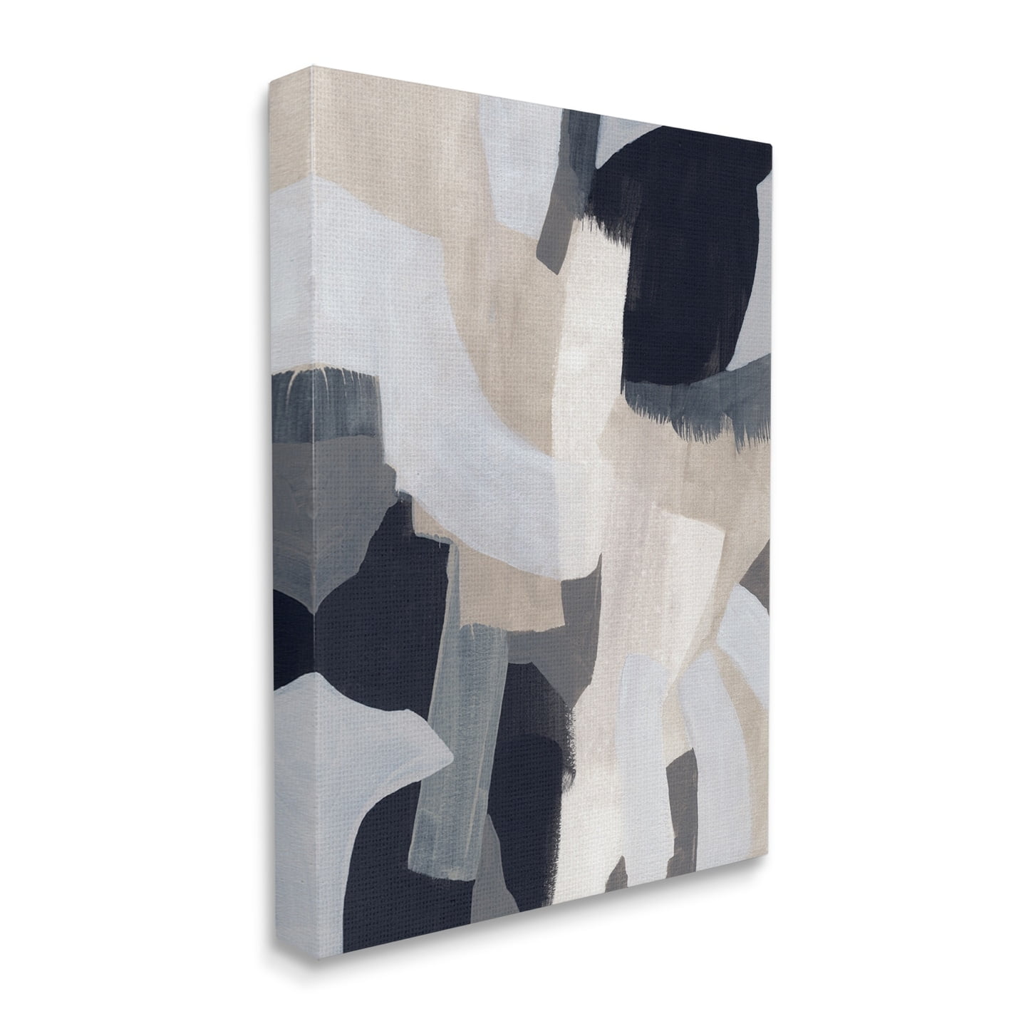 Stupell Industries Collage of Neutral Tone Abstract Shapes Blue Beige Canvas Wall Art, 30 x 40, Design by June Erica Vess