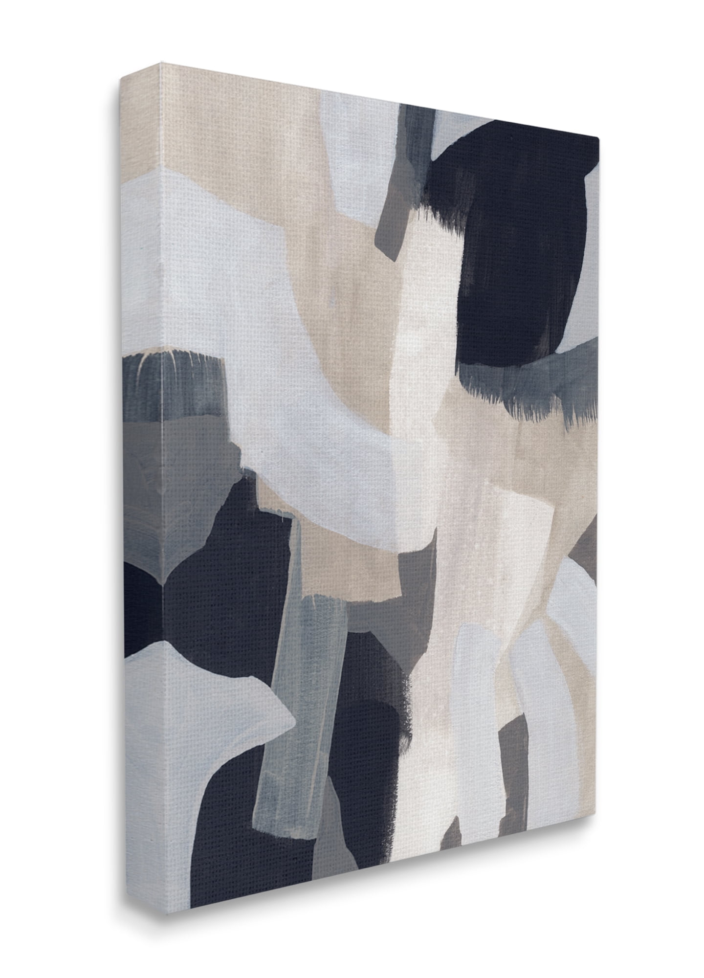 Stupell Industries Collage of Neutral Tone Abstract Shapes Blue Beige Canvas Wall Art, 36 x 48, Design by June Erica Vess