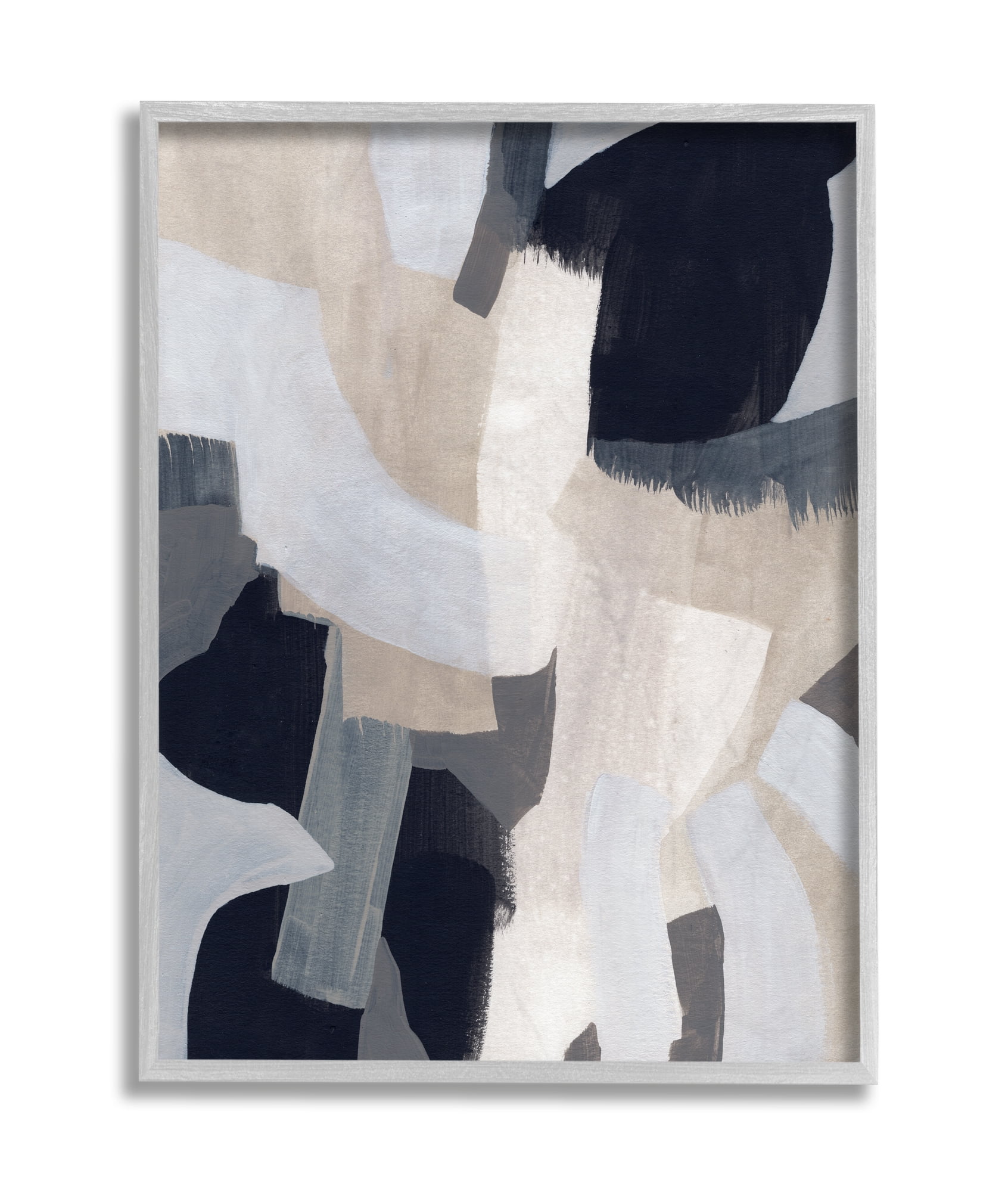 Neutral Abstract Canvas Print with Gray Frame, 17 x 21 inches