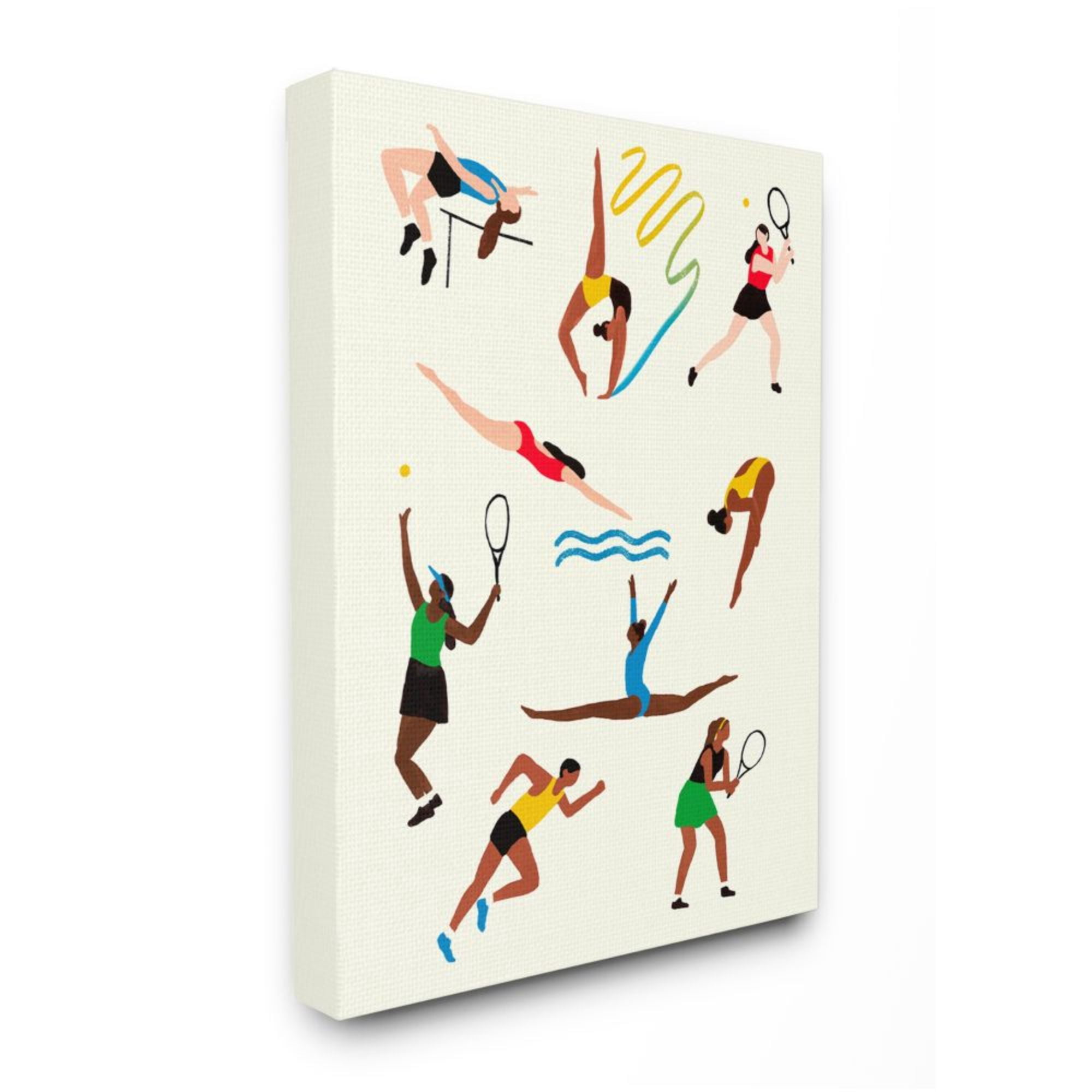 Stupell Industries Collage of Summer Athletes Outdoor Sports Design by Victoria Barnes, 30" x 40"