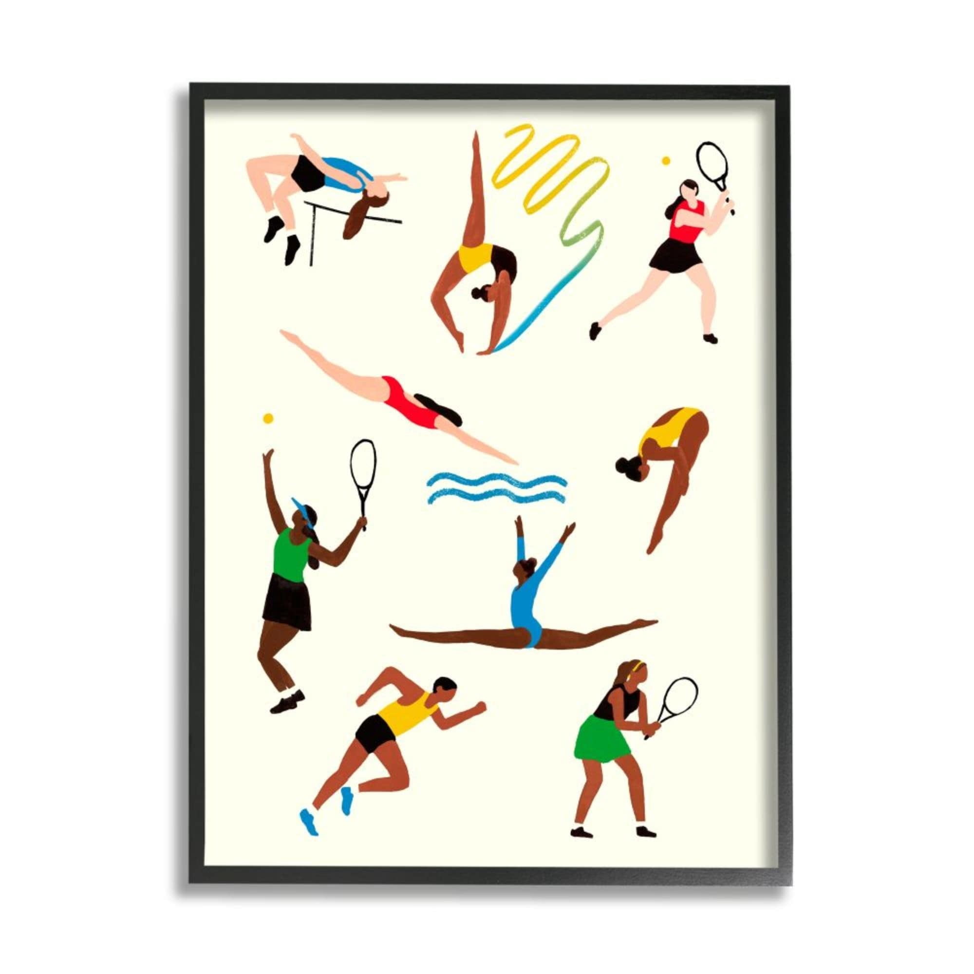 Stupell Industries Collage of Summer Athletes Outdoor Sports Design by Victoria Barnes
