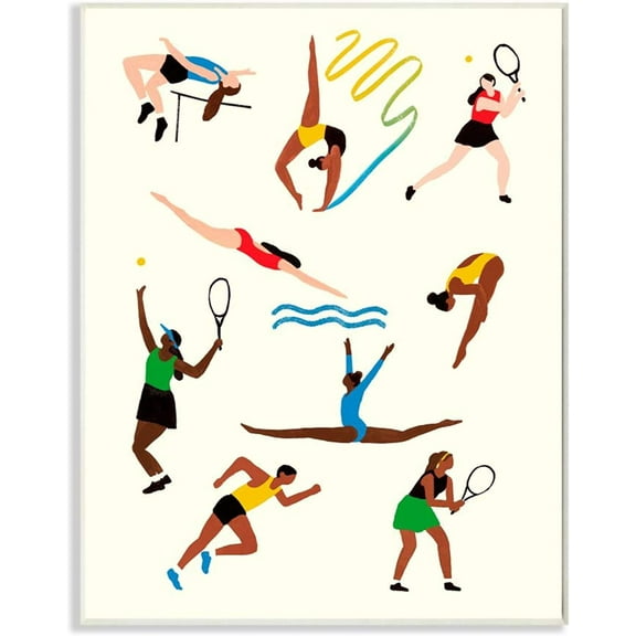 Stupell Industries Collage of Summer Athletes Outdoor Sports Design by Victoria Barnes