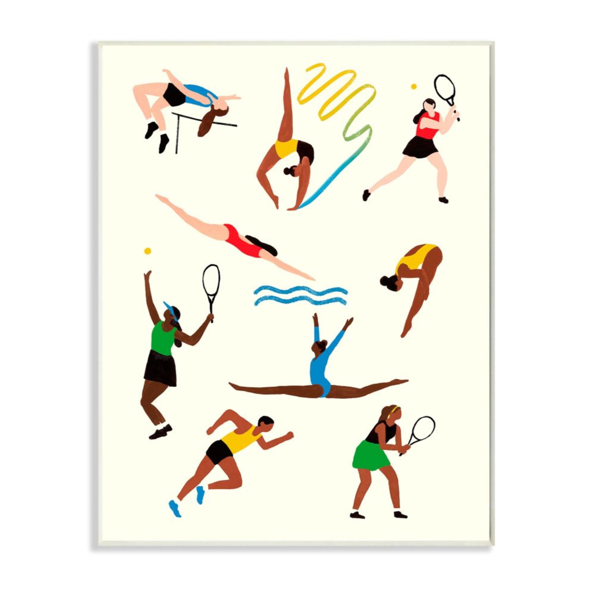 Stupell Industries Collage of Summer Athletes Outdoor Sports Design by Victoria Barnes