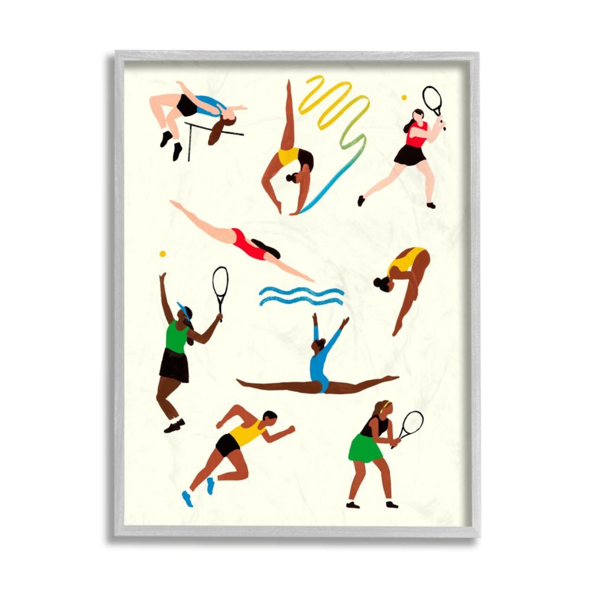 Stupell Industries Collage of Summer Athletes Outdoor Sports Design by Victoria Barnes