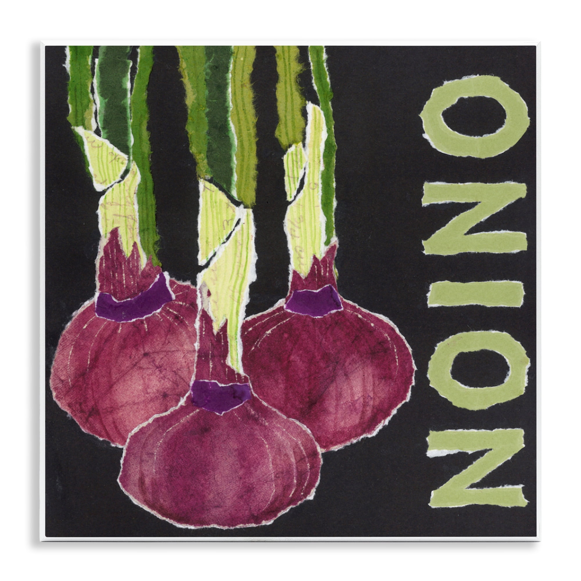 Stupell Industries Collaged Garden Onion Wall Plaque Art, design by Nancy Overton