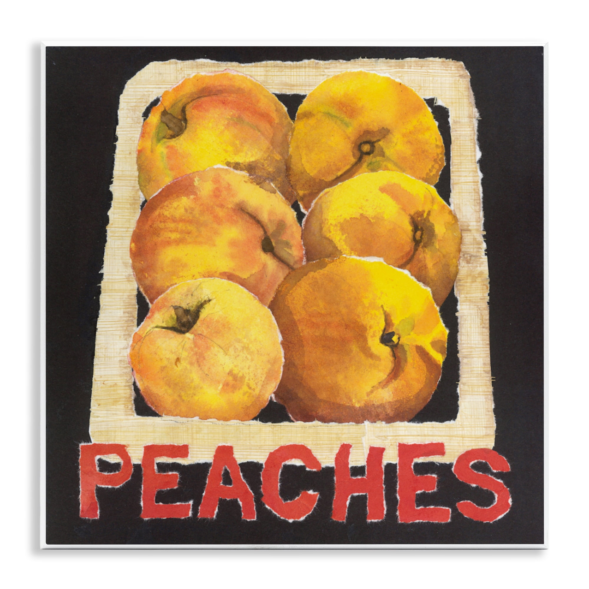 Stupell Industries Collaged Garden Peaches Wall Plaque Art, design by Nancy Overton