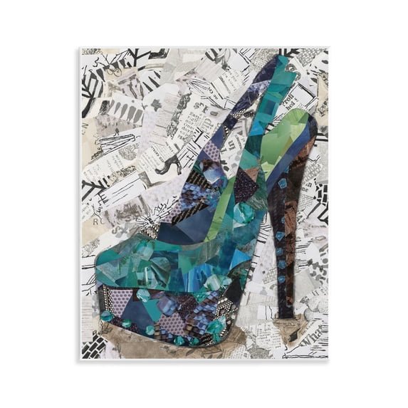Stupell Industries Collaged High Heel Fashion Painting Unframed Art Print Wall Art, 11 x 14