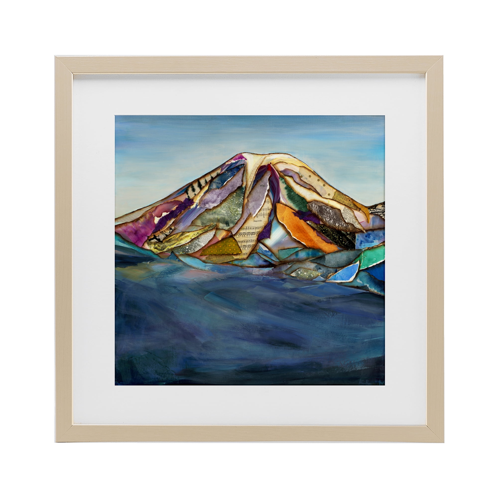 Stupell Industries Collaged Layers Mountain Birch Framed Print Under Glass, design by Van Horne-Borcherding