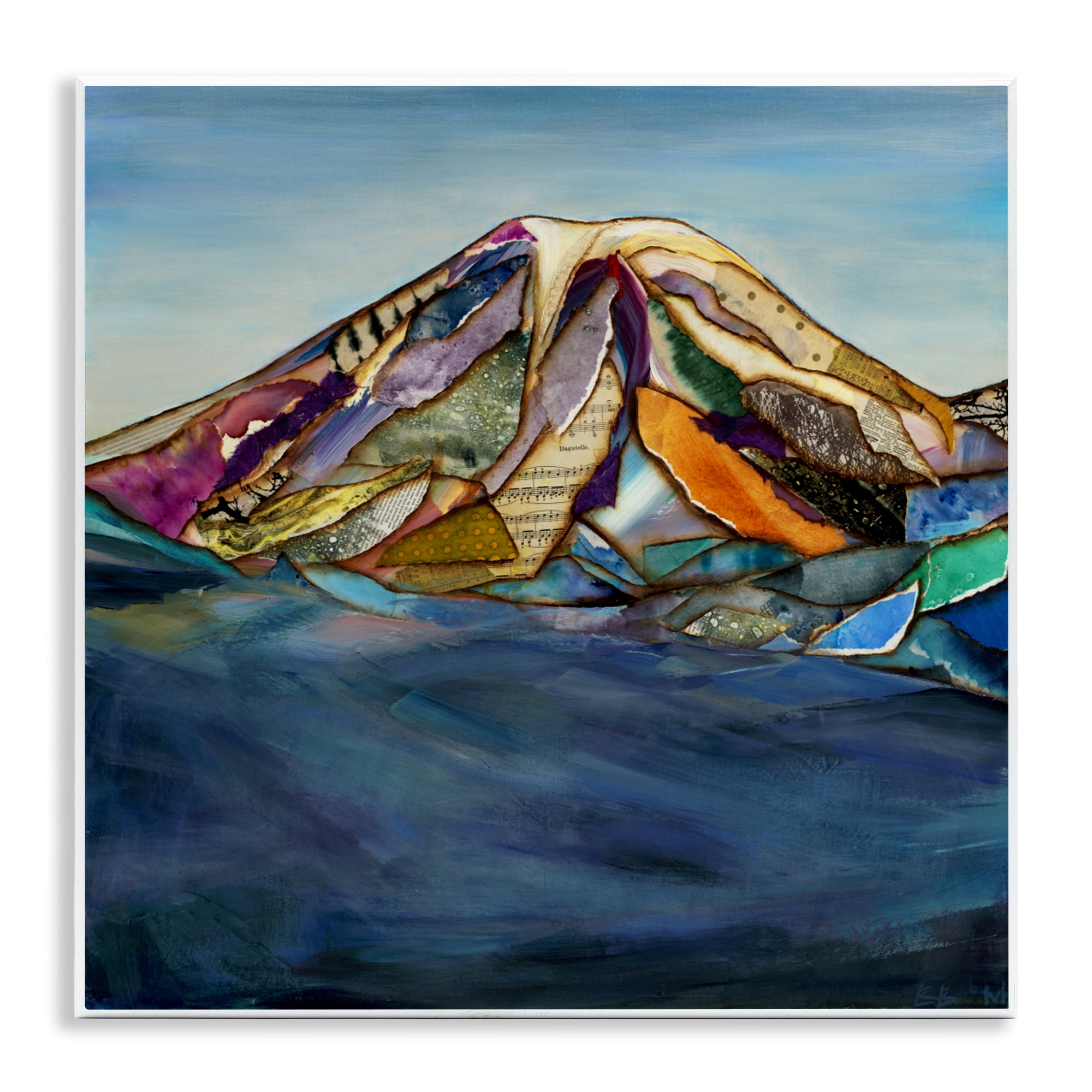 Stupell Industries Collaged Layers Mountain Wall Plaque Art, design by Van Horne-Borcherding