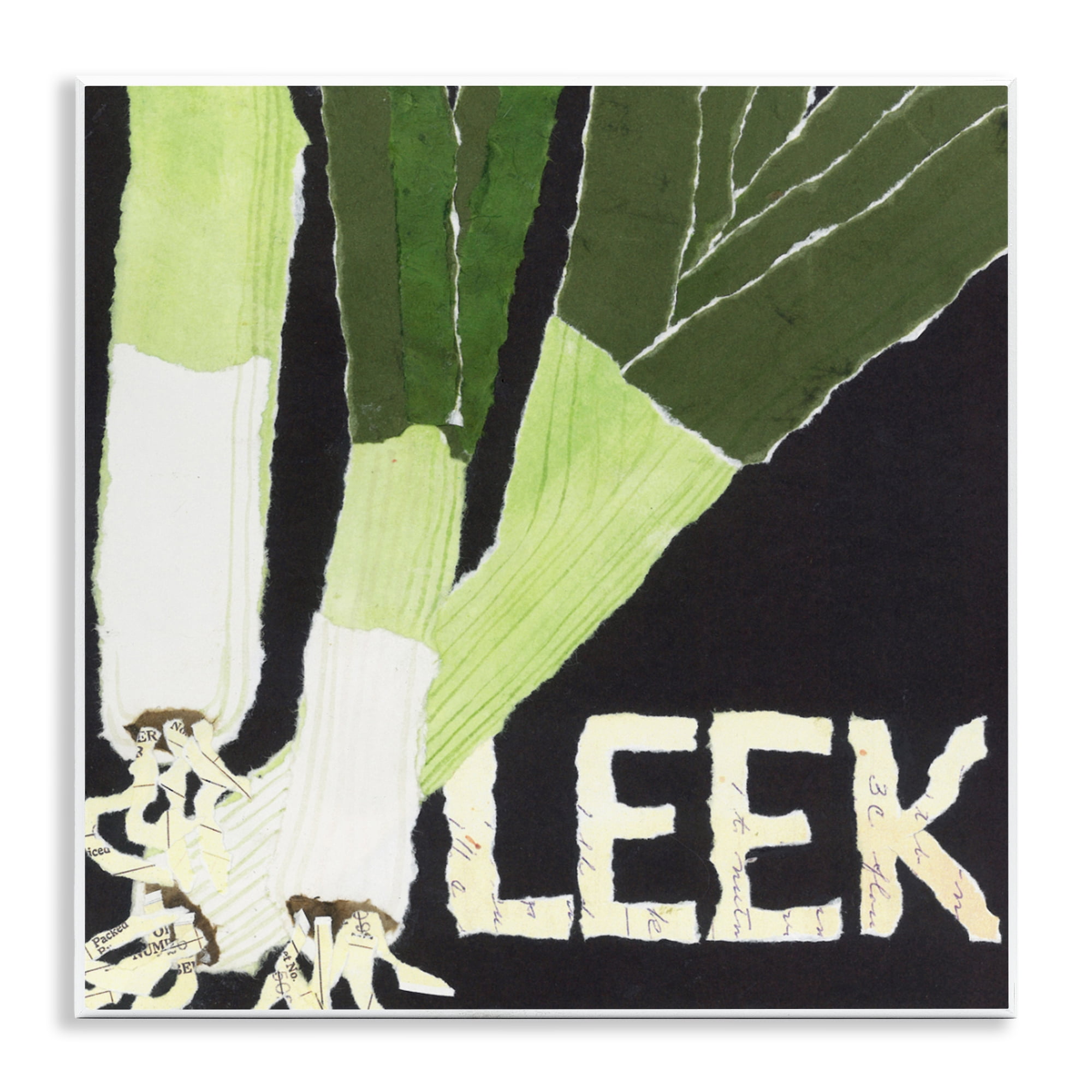 Stupell Industries Collaged Leek Vegetable Wall Plaque Art, design by Nancy Overton