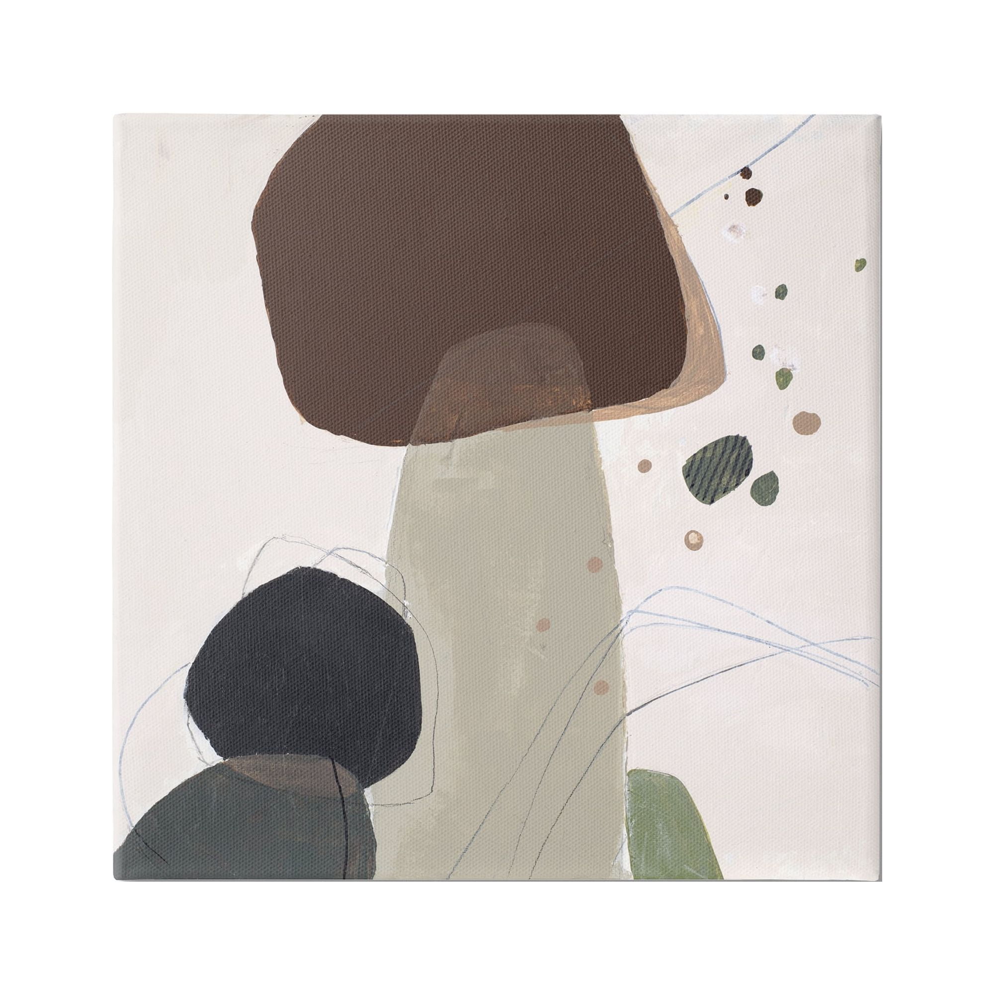 Stupell Industries Collaged Nature Shapes Abstract Painting Gallery Wrapped Canvas Art Print Wall Art, 17 x 17