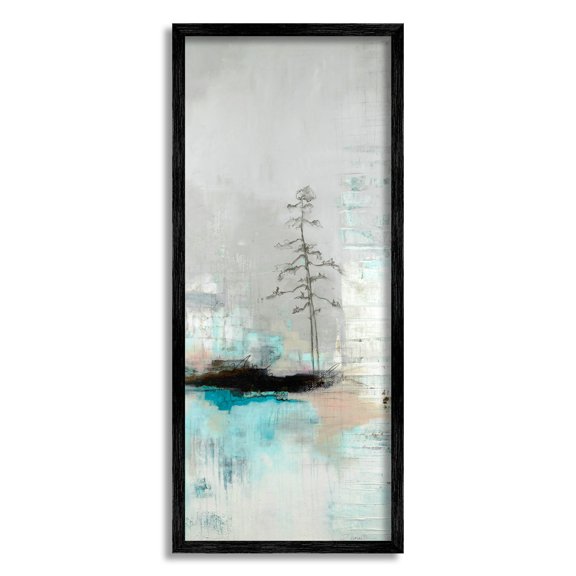 Stupell Industries Collaged Tree Abstract Nature Painting Black Framed Art Print Wall Art, Design by Ruth Fromstein