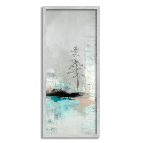 Stupell Industries Collaged Tree Abstract Nature Painting Gray Framed Art Print Wall Art, Design by Ruth Fromstein