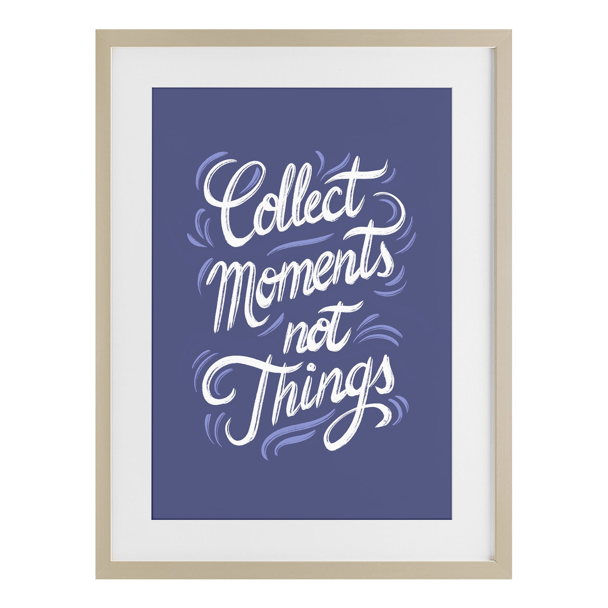 Stupell Industries Collect Moments Not Things Birch Framed Print Under Glass, design by Martina Pavlova