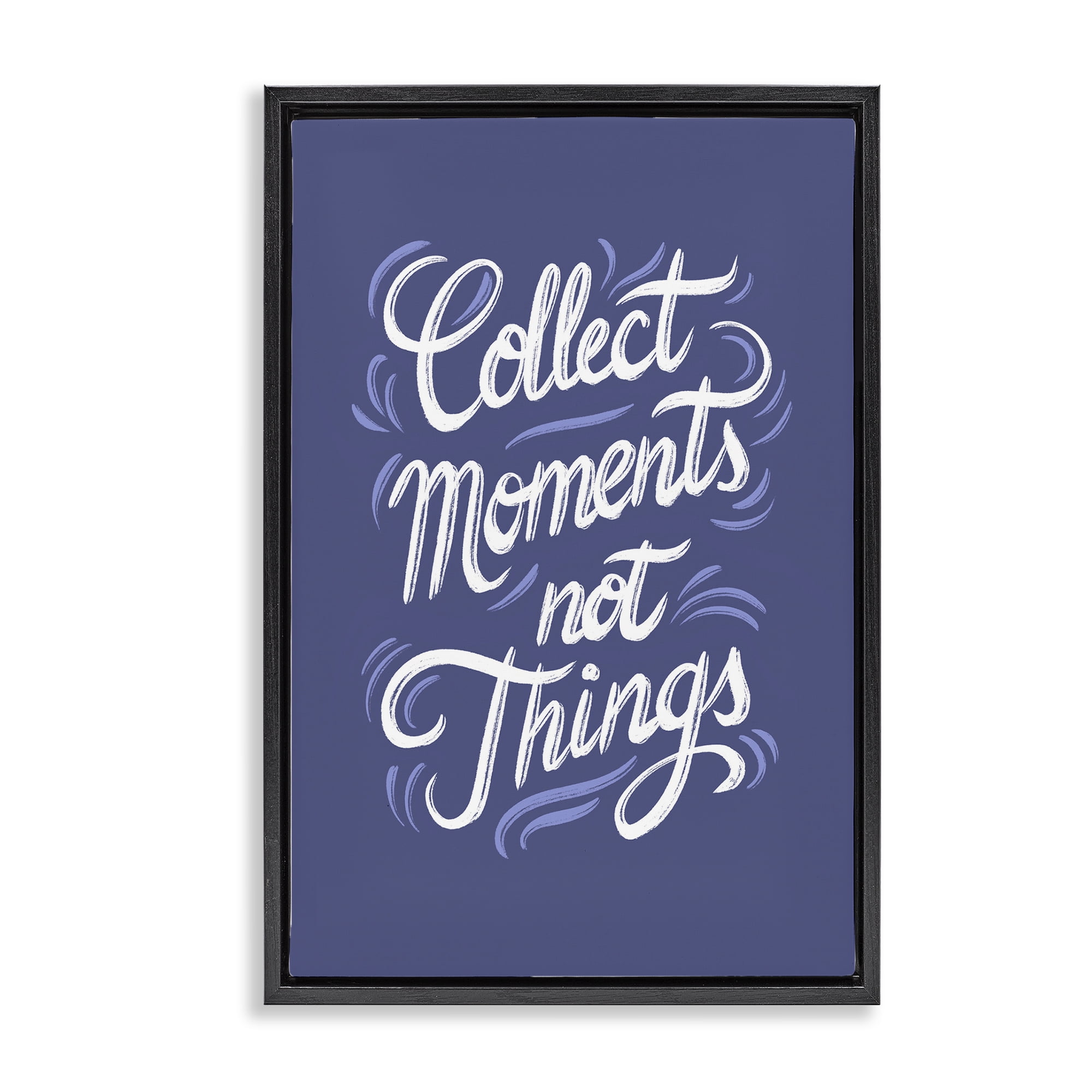 Stupell Industries Collect Moments Not Things Black Framed Floater Canvas Wall Art, design by Martina Pavlova
