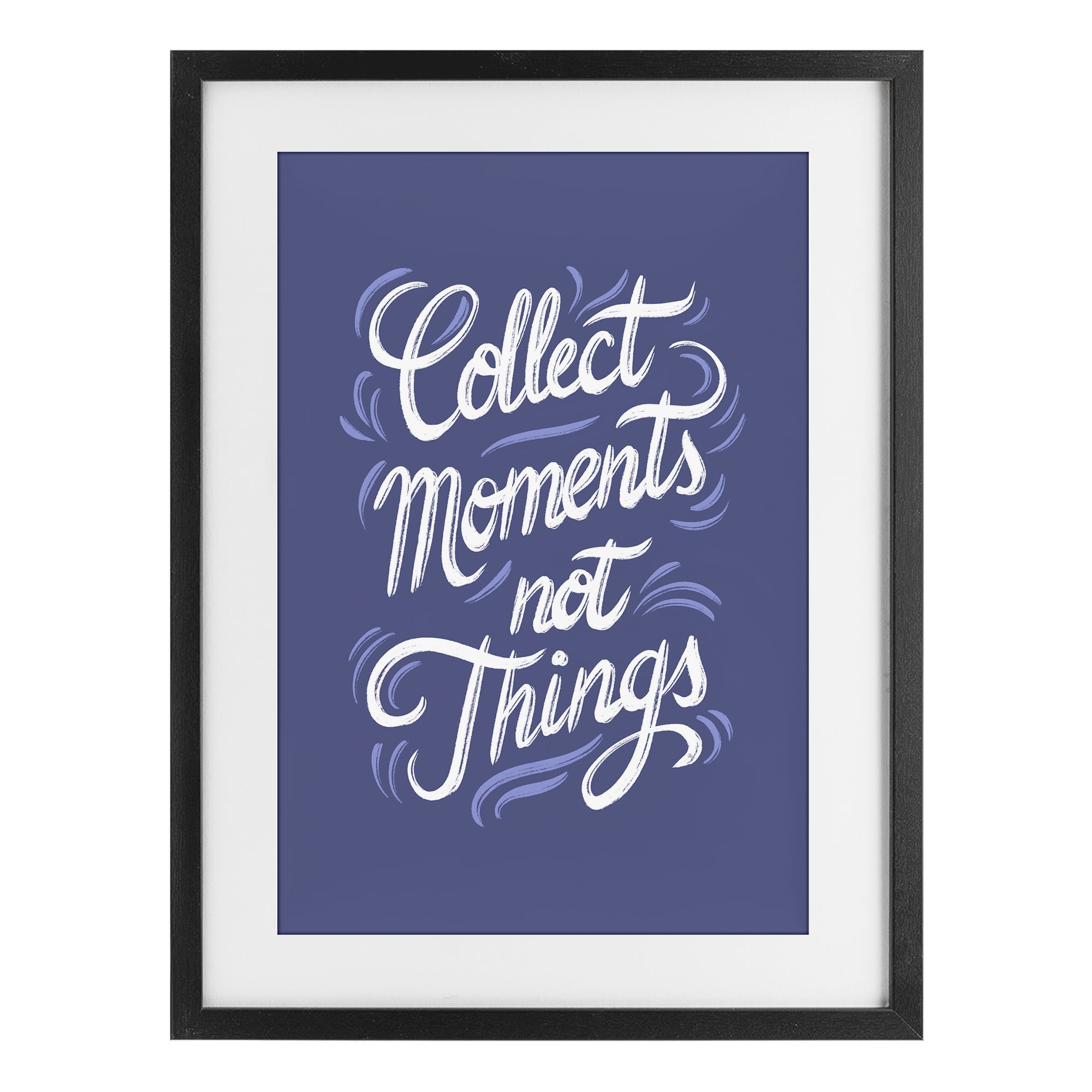 Stupell Industries Collect Moments Not Things Black Framed Print Under Glass, design by Martina Pavlova