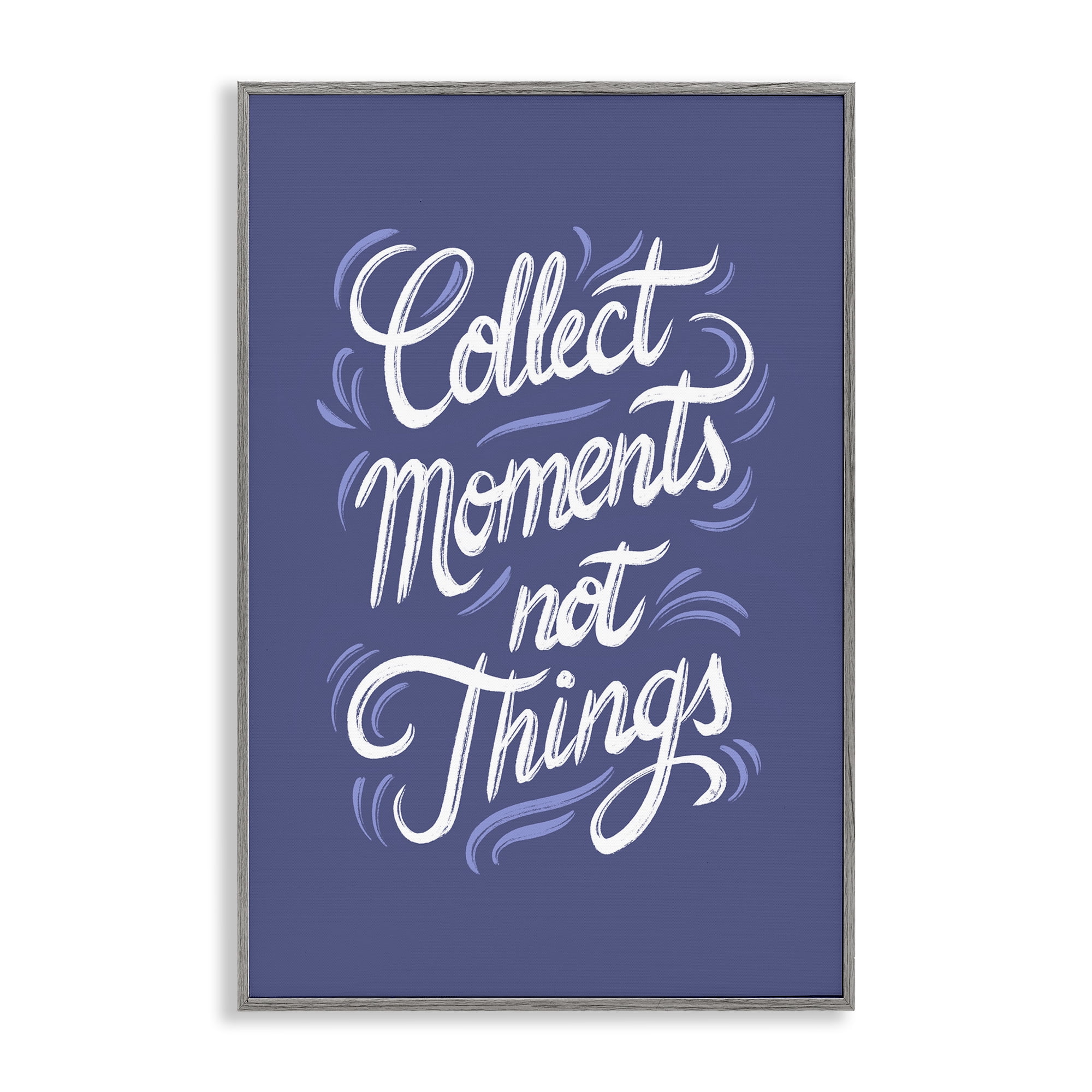 Stupell Industries Collect Moments Not Things Gray Framed Giclee Art, design by Martina Pavlova