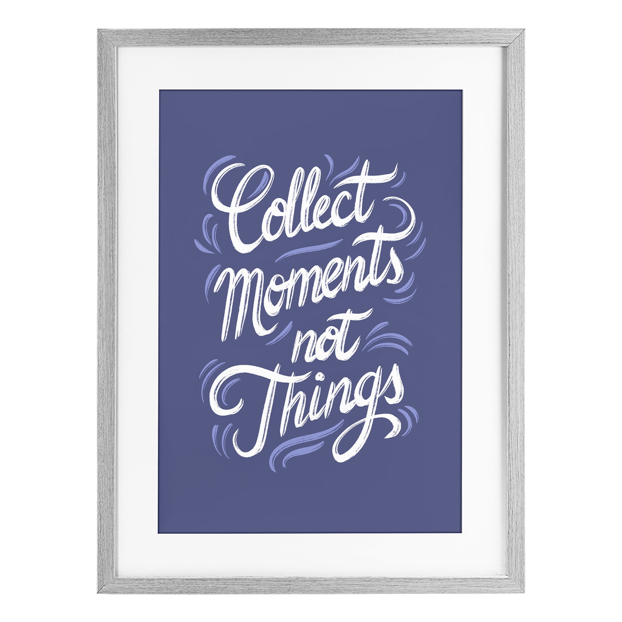 Stupell Industries Collect Moments Not Things Gray Framed Print Under Glass, design by Martina Pavlova