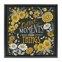 Stupell Industries Collect Moments Not Things Plants & Flowers Painting Black Floater Framed Canvas Art Print Wall Art, 18 x 18