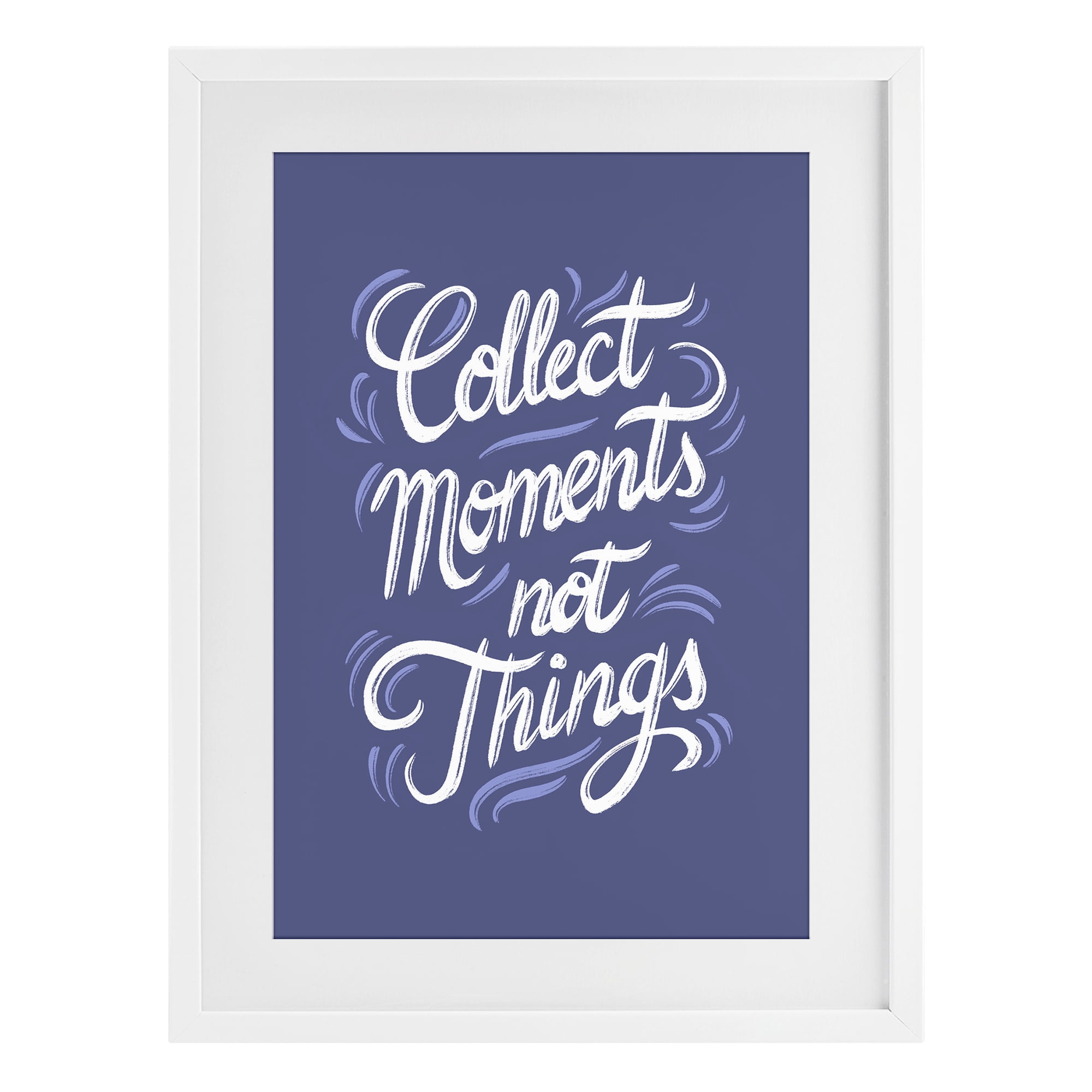 Stupell Industries Collect Moments Not Things White Framed Print Under Glass, design by Martina Pavlova