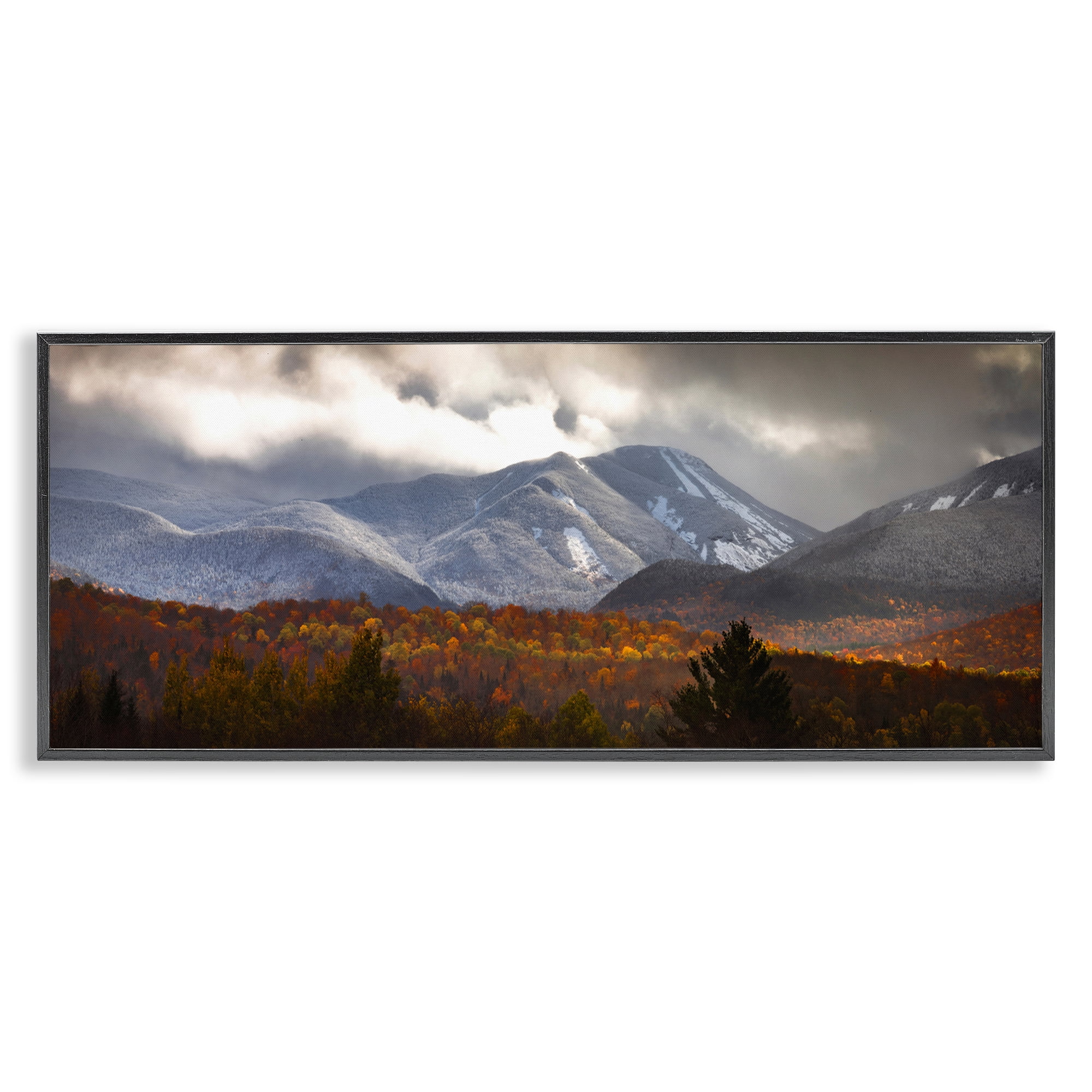 Stupell Industries Colliding Seasons Mountainscape Black Framed Giclee Art, design by Jonathan Zaharek