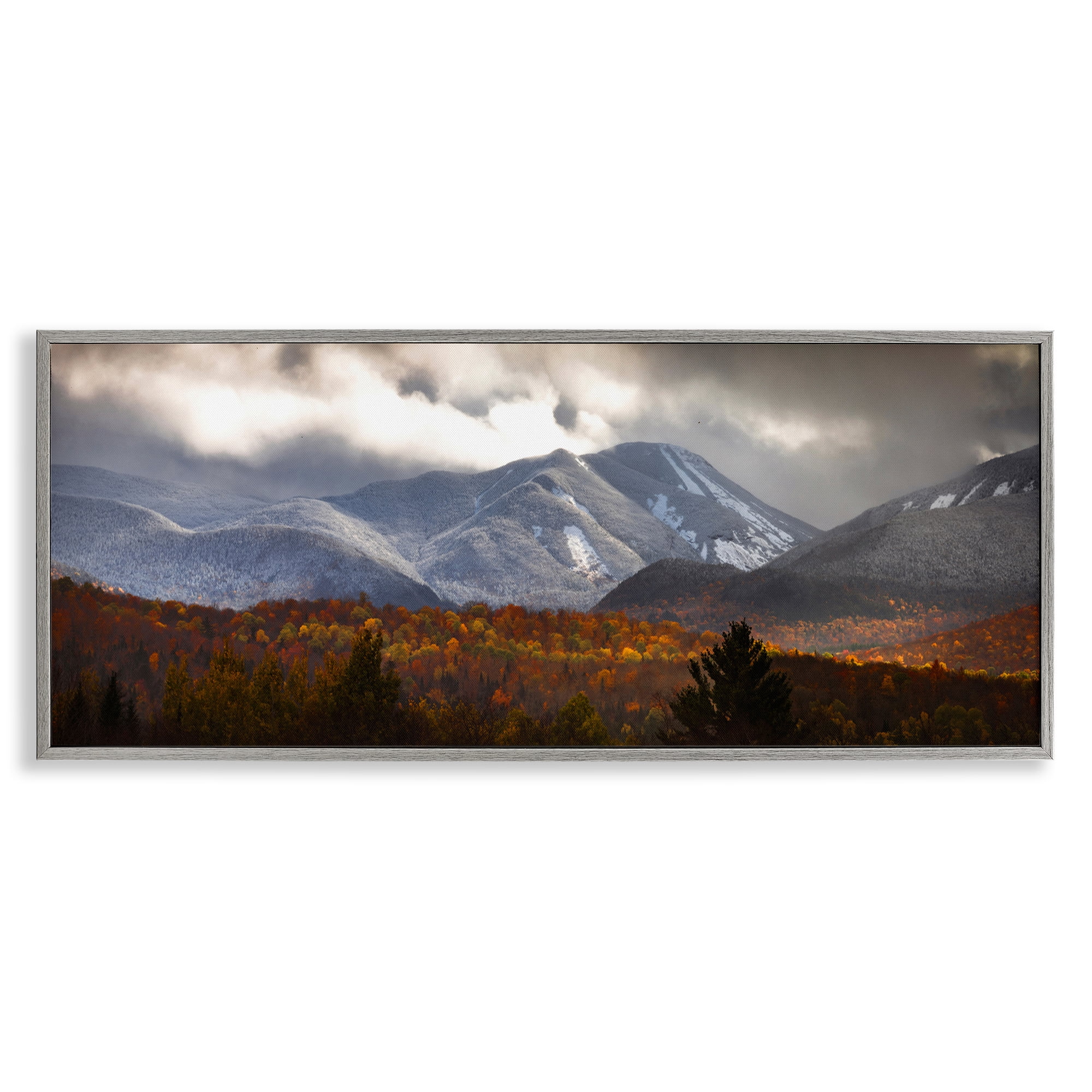 Stupell Industries Colliding Seasons Mountainscape Gray Framed Giclee Art, design by Jonathan Zaharek