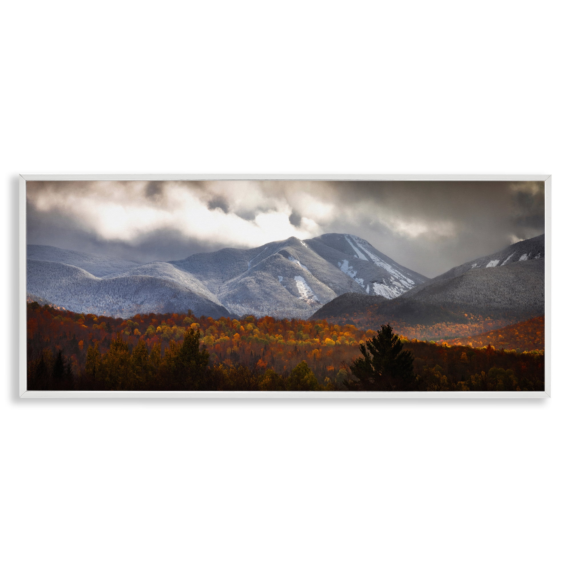 Stupell Industries Colliding Seasons Mountainscape White Framed Giclee Art, design by Jonathan Zaharek