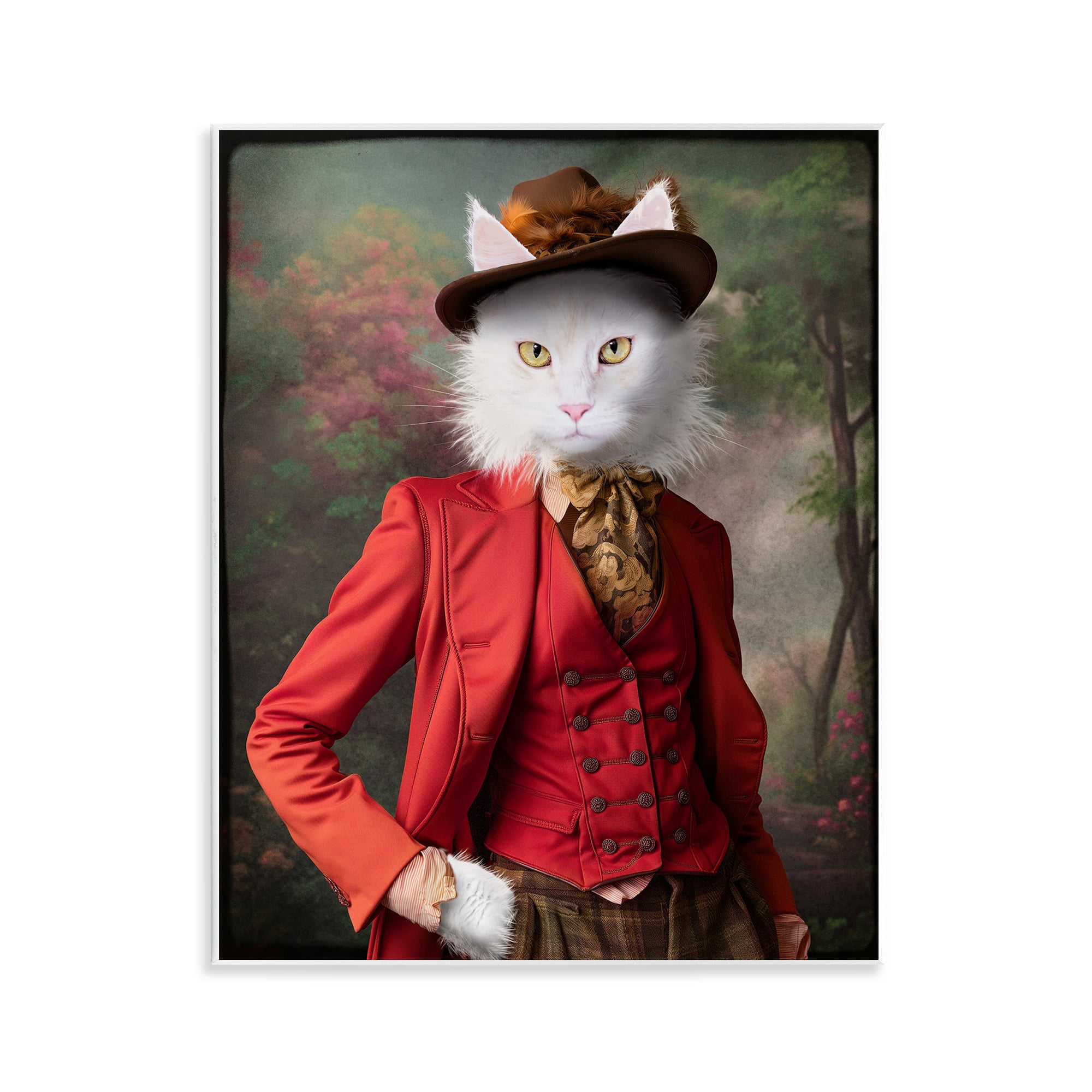 Stupell Industries Colonial Classic Cat Portrait Animals & Insects Painting Unframed Art Print Wall Art, 11 x 14