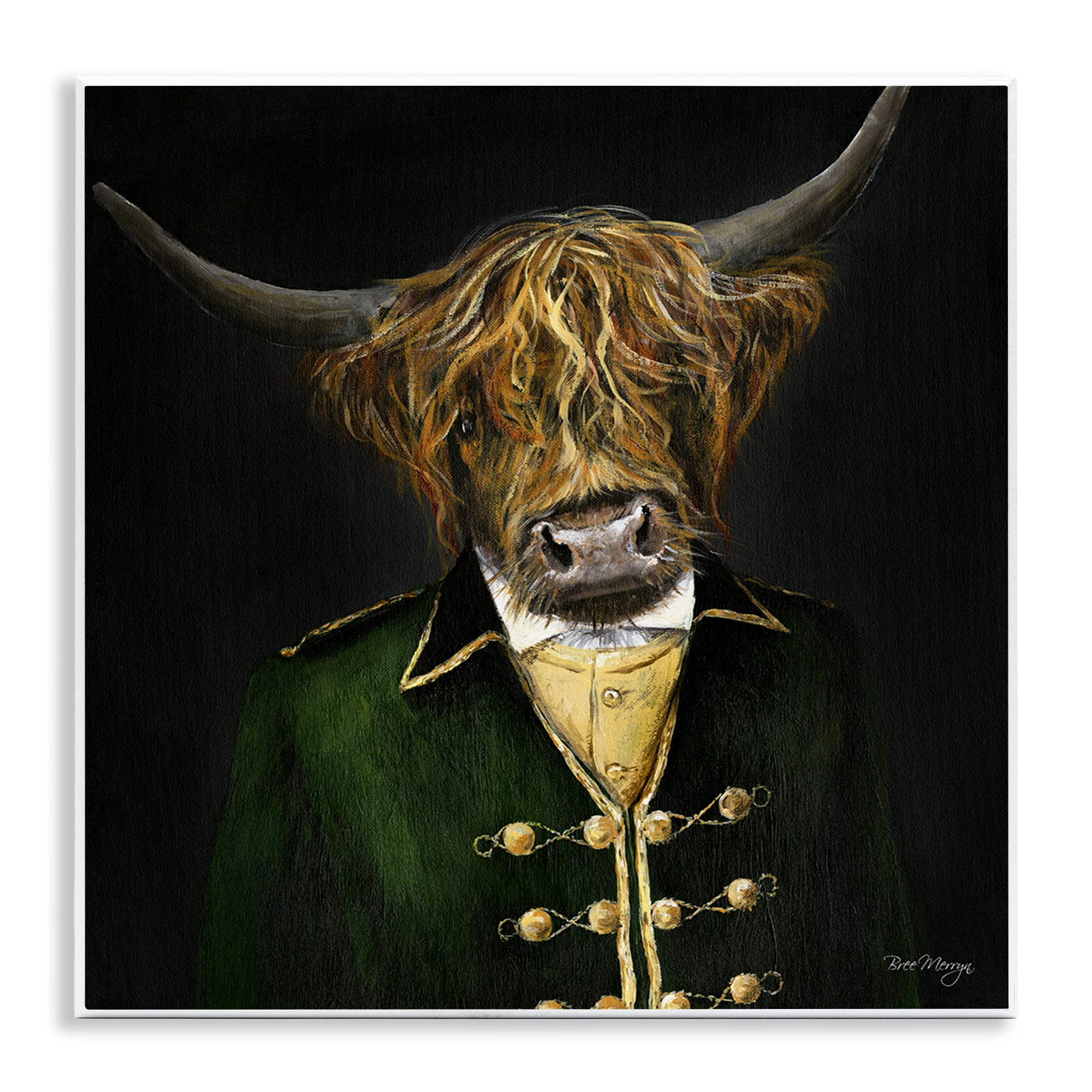 Stupell Industries Colonial Coat Cattle Novelty & Humor Painting Unframed Art Print Wall Art, 12 x 12