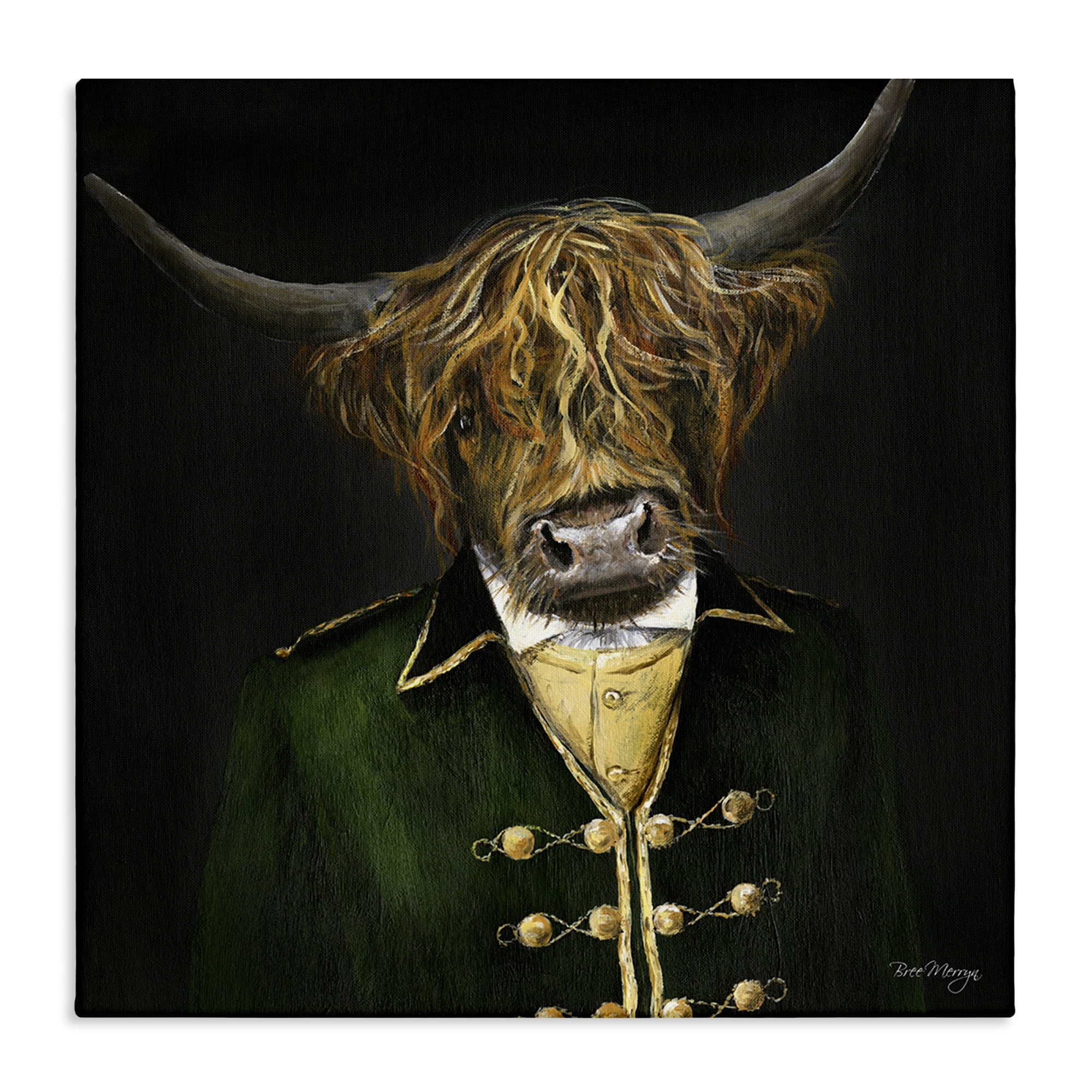 Stupell Industries Colonial Coat Cattle Novelty & Humor Painting Wrapped Canvas Art Print Wall Art, 30 x 30