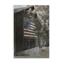 Stupell Industries Colonial Flag on Barn Patriotic Photography Unframed Art Print Wall Art, 10 x 15