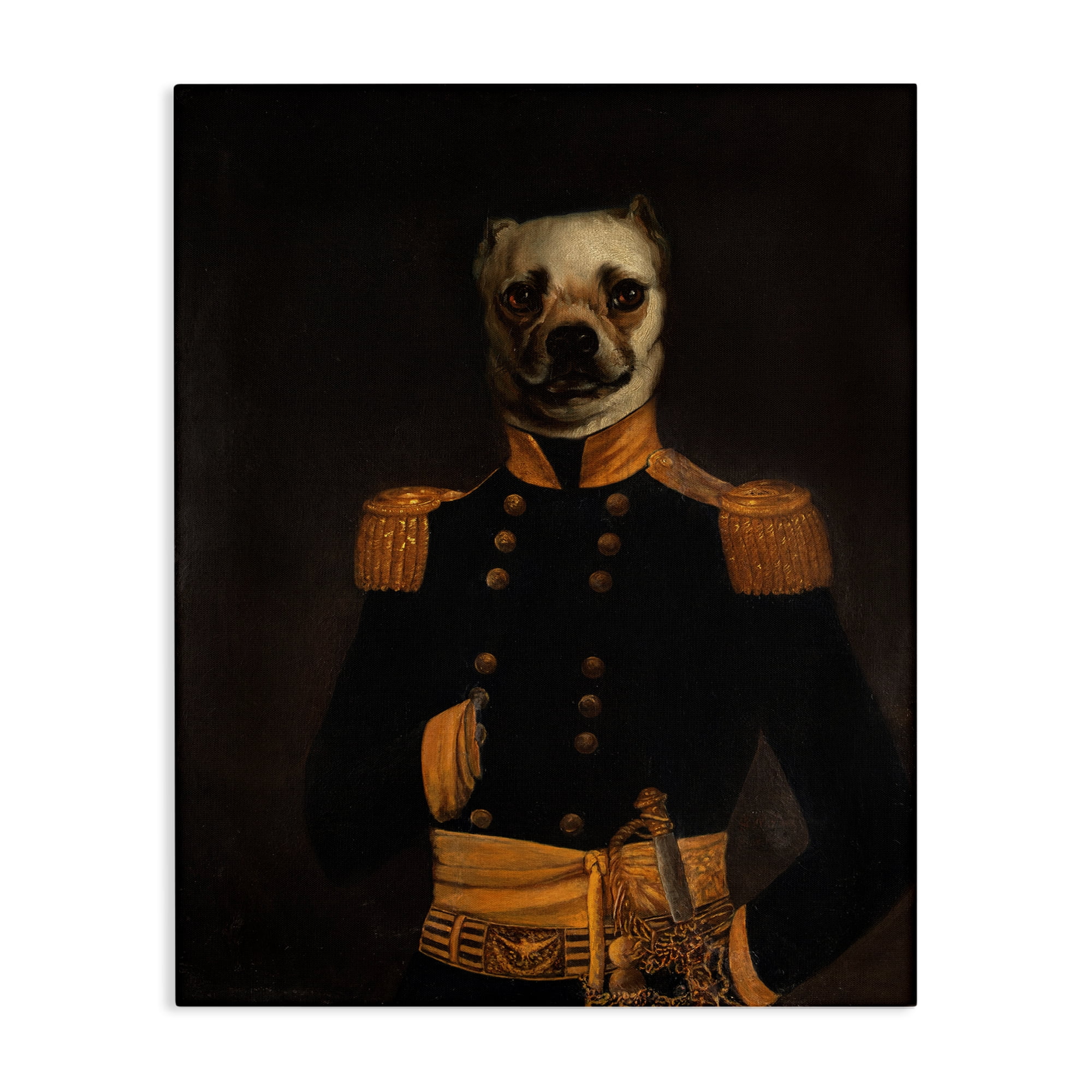 Stupell Industries Colonial Military Dog Animals & Insects Painting Gallery Wrapped Canvas Art Print Wall Art, 24 x 30