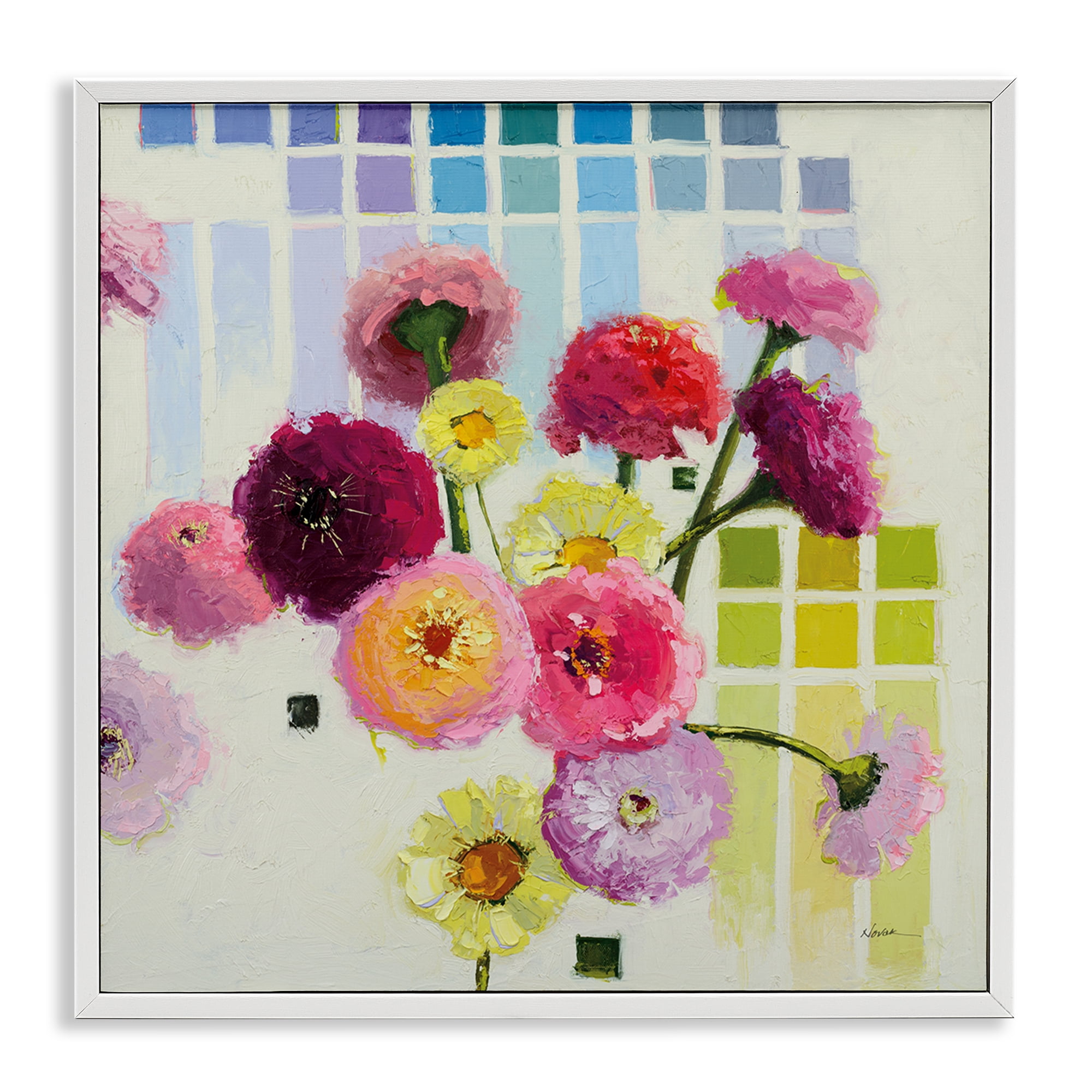 Stupell Industries Color Chart Pastel Bloom Study White Framed Giclee Art, design by Shirley Novak