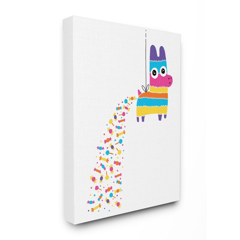 Stupell Industries Color Pop Party Pinata with Rainbow Candy Canvas Wall Art Design by Michael Buxton, 36" x 48"