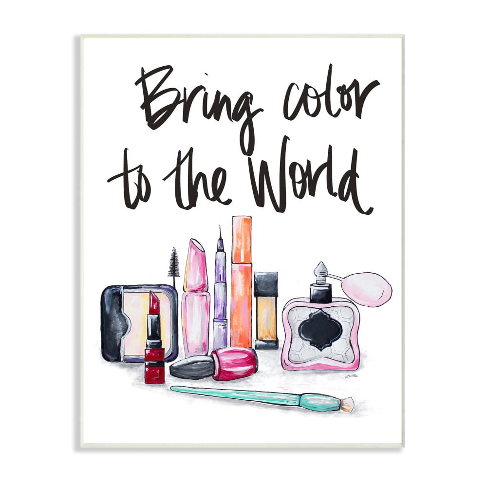 Colorful Makeup Watercolor Wall Plaque Art 10x15