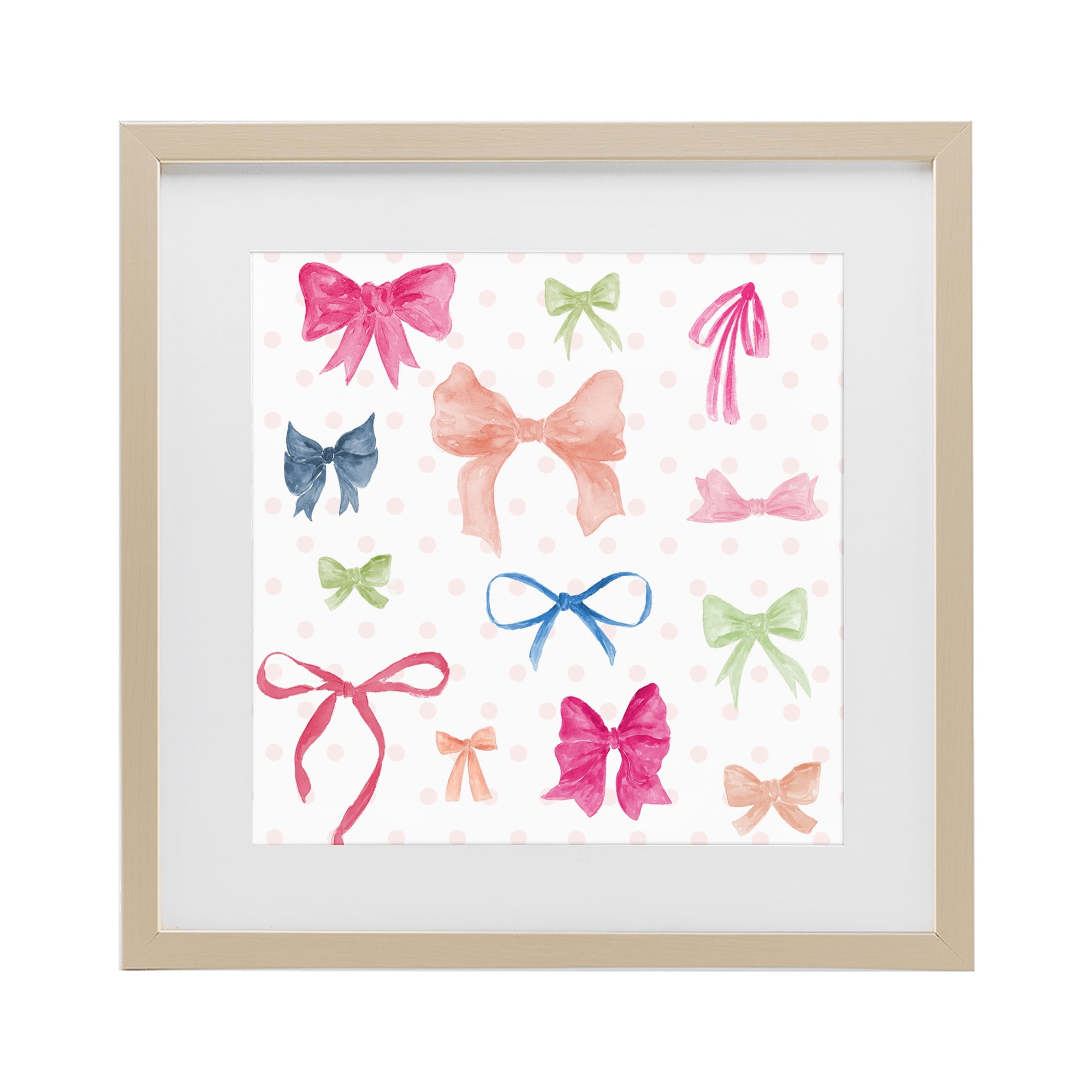 Stupell Industries Colored Bows on Plaid Birch Framed Print Under Glass, design by Lucille Price