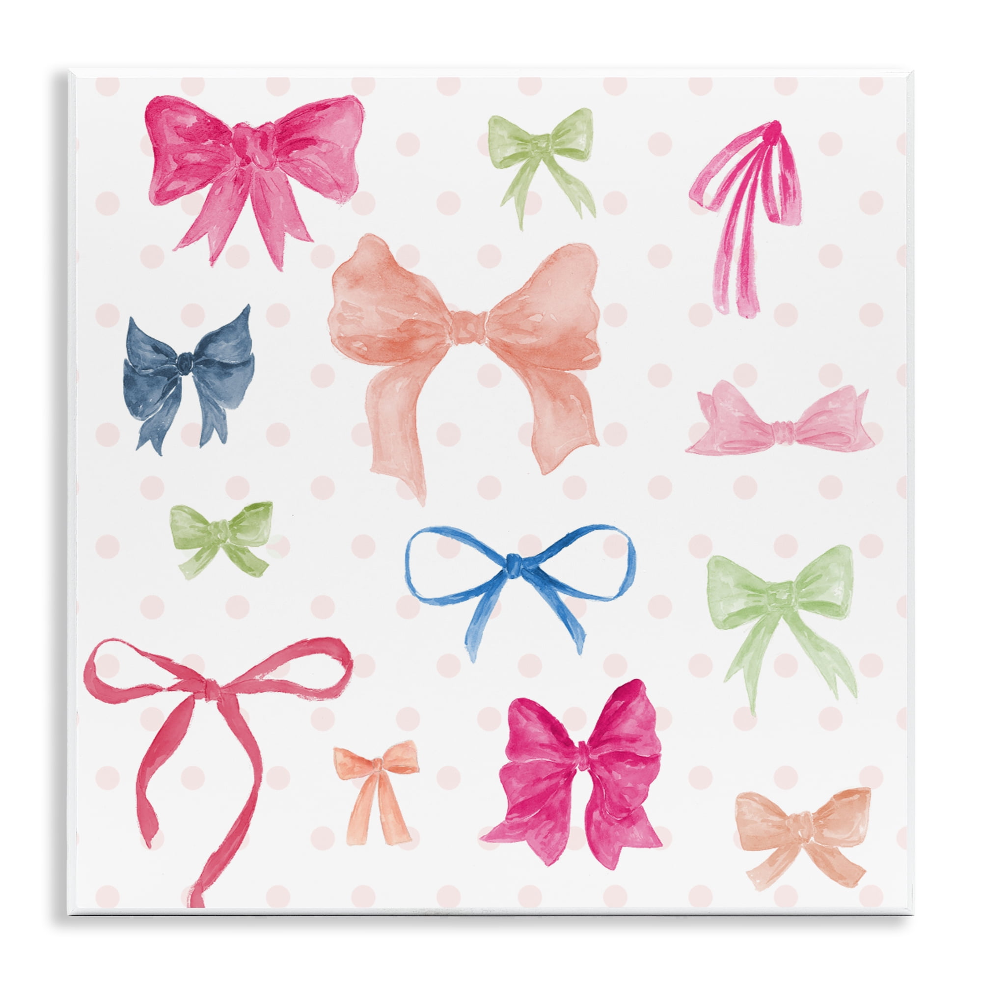 Stupell Industries Colored Bows on Plaid Wall Plaque Art, design by Lucille Price