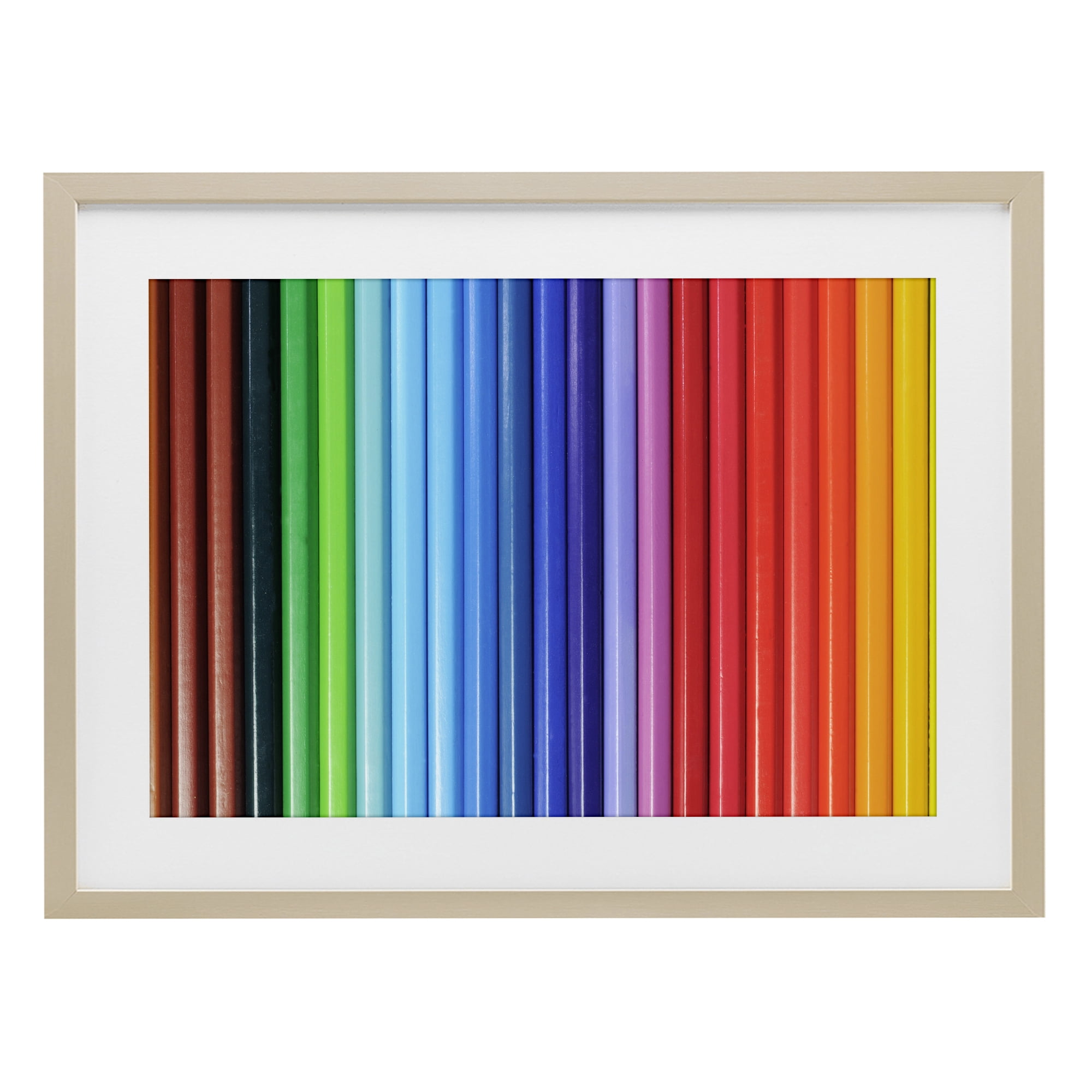 Stupell Industries Colored Pencil Lineup Birch Framed Print Under Glass, design by Tom Quartermaine